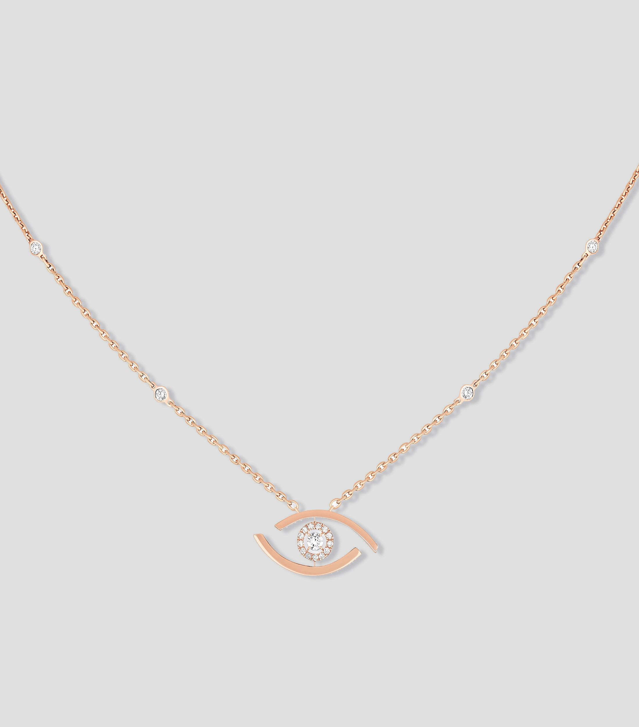 Collar Lucky Eye en oro rosa de 18 Kts Mujer