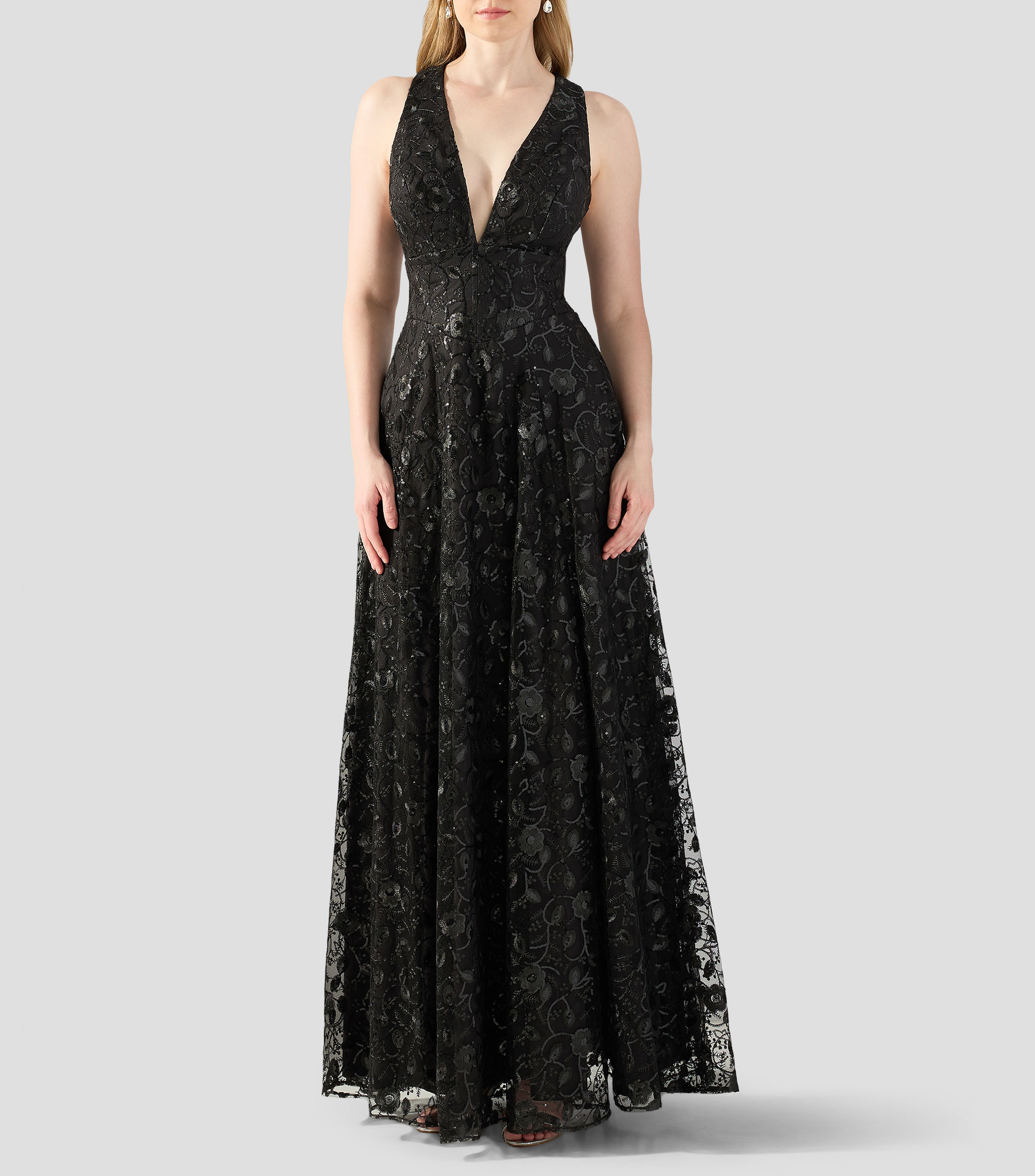 Vestido de fiesta largo con lentejuelas Mujer