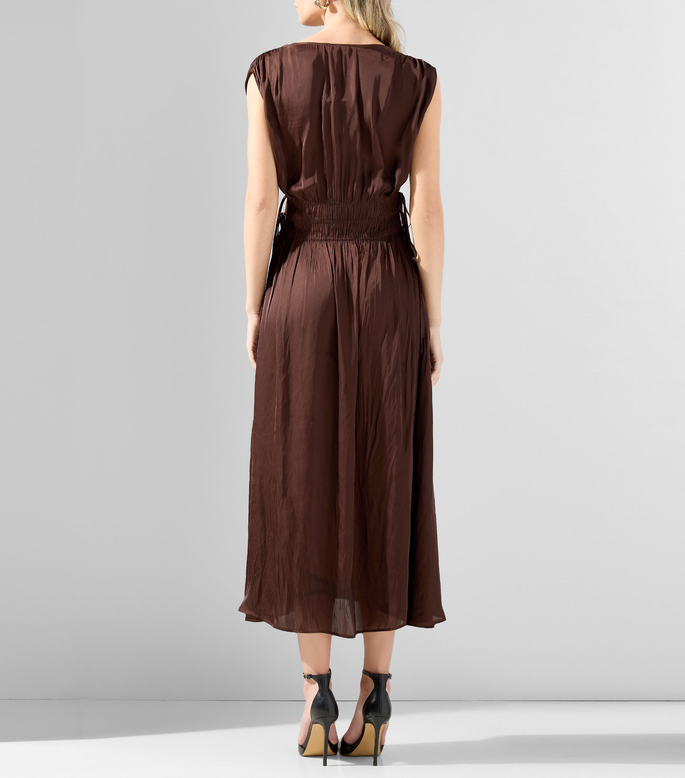 Vestido largo liso Mujer