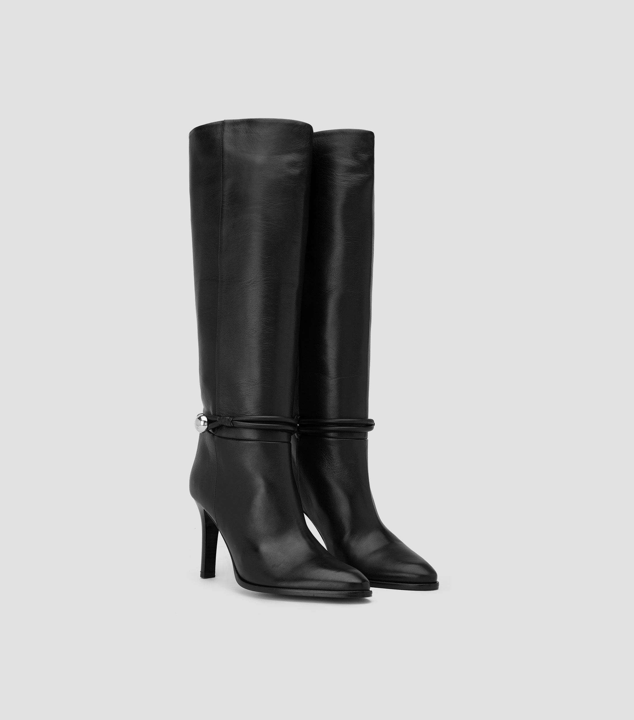 Botas largas con tacón delgado de 9 cm Mujer