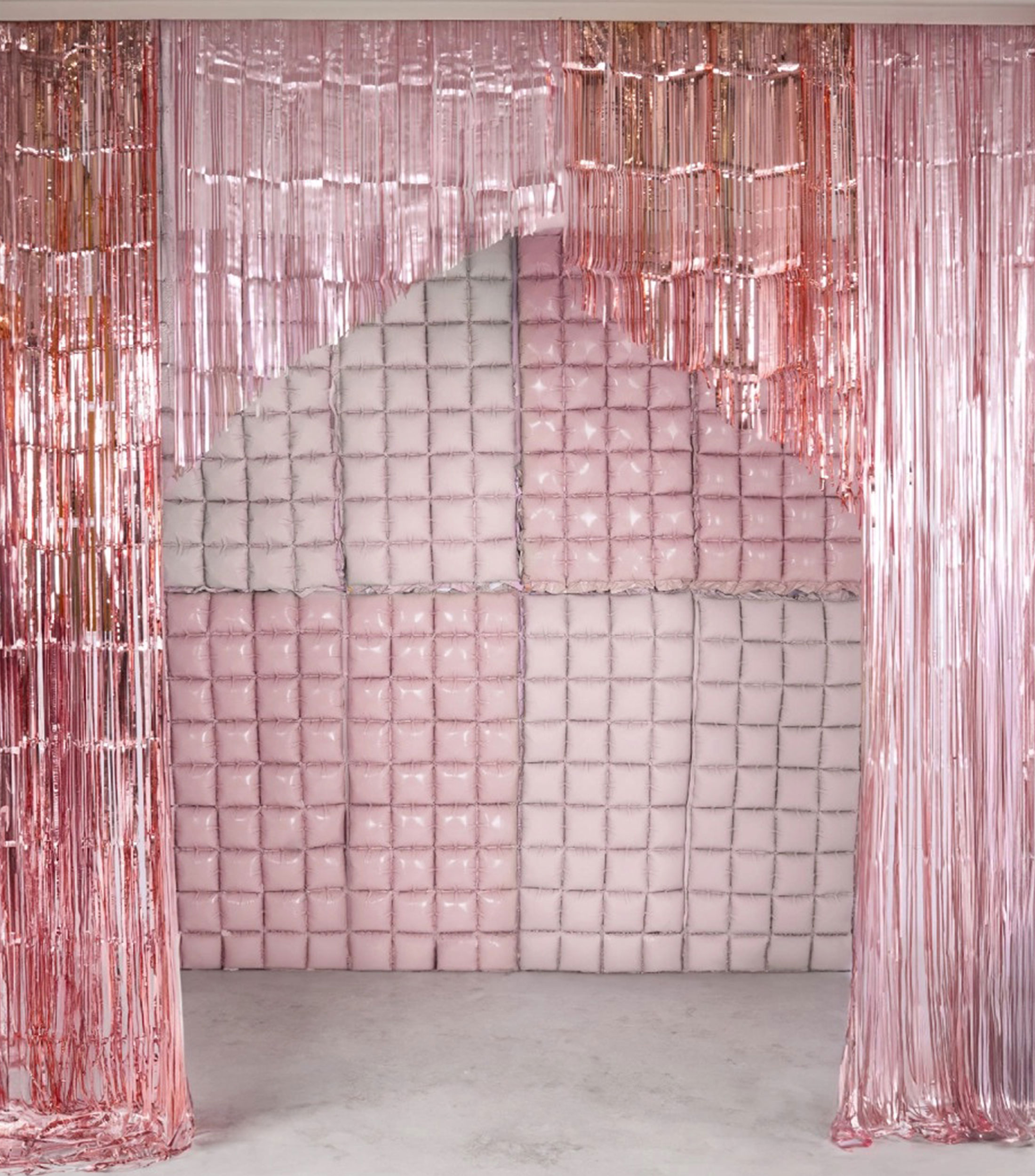 Cortina inflable para fiesta rosa