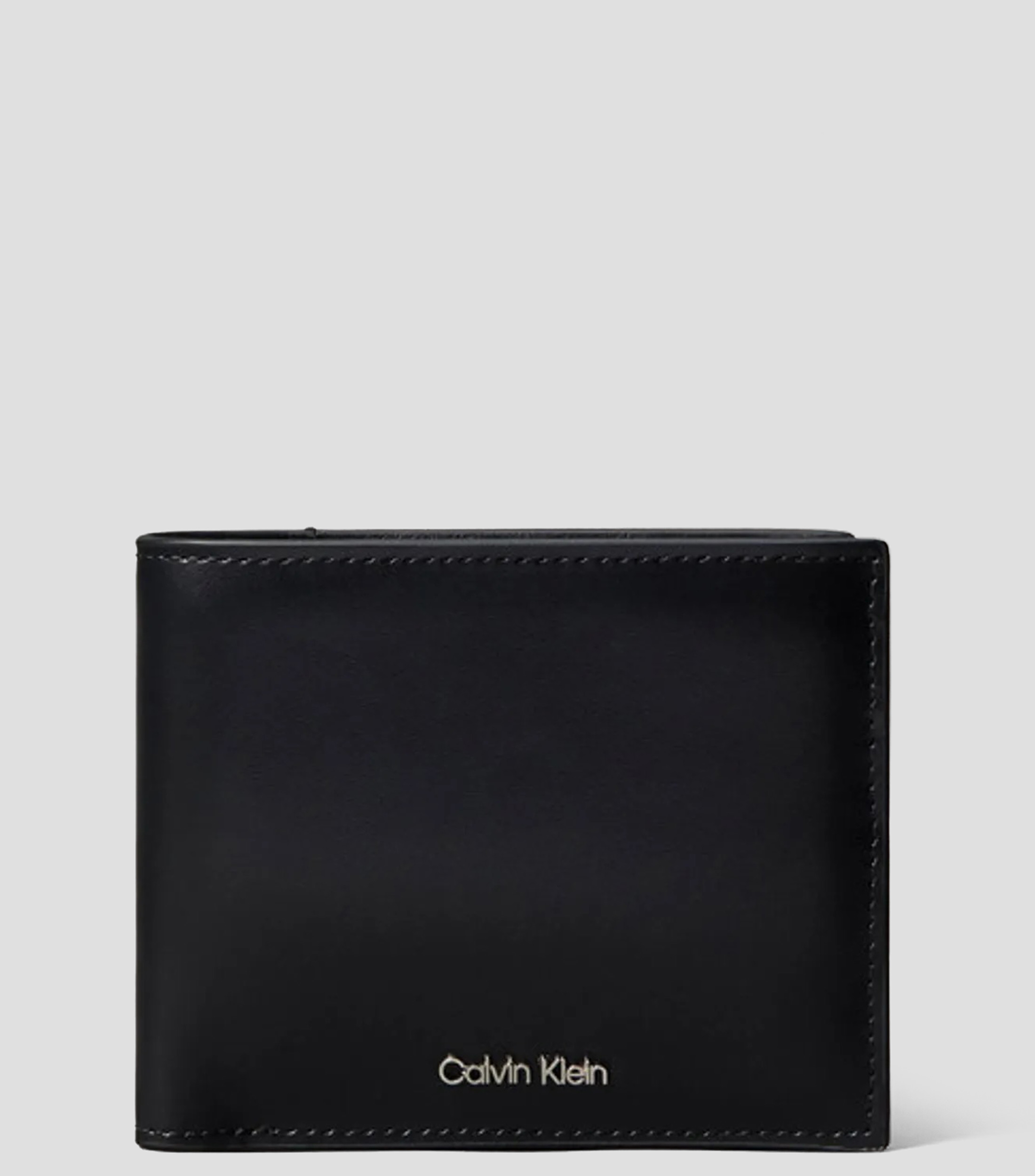 Cartera bifold en cuero de vaca lisa Hombre