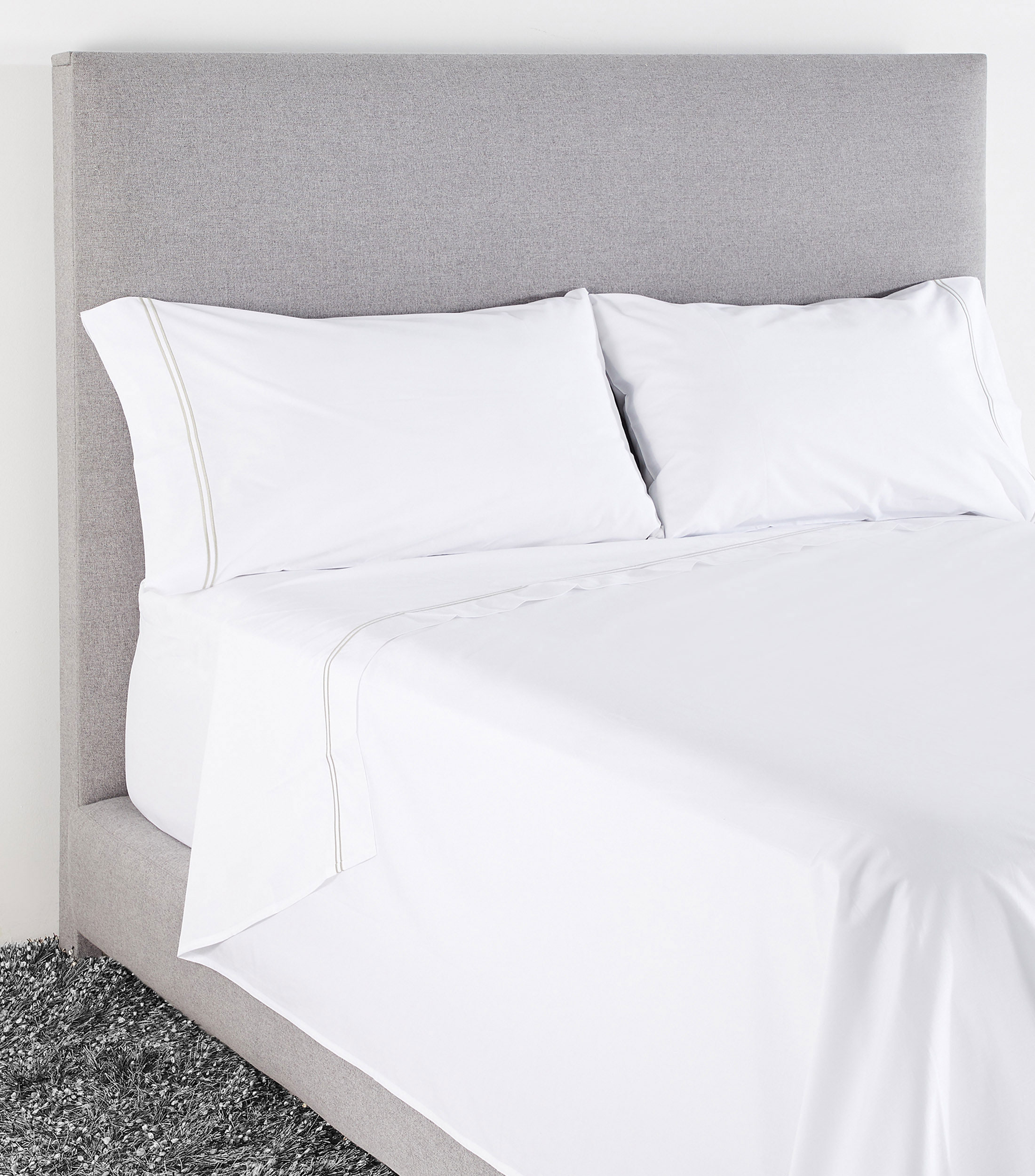 Set de Funda para Duvet Matrimonial, Queen Size Feston blanco