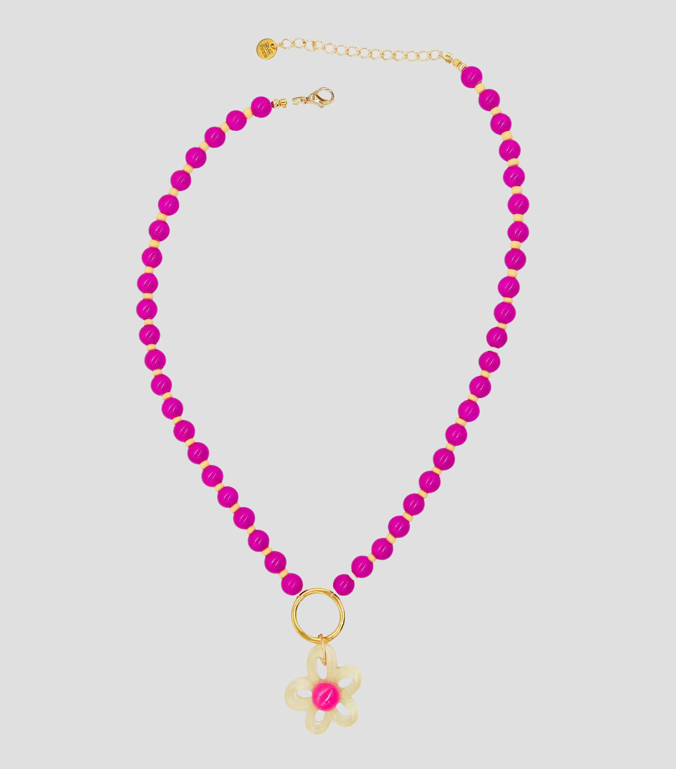 Collar con charm y acrílico Mujer