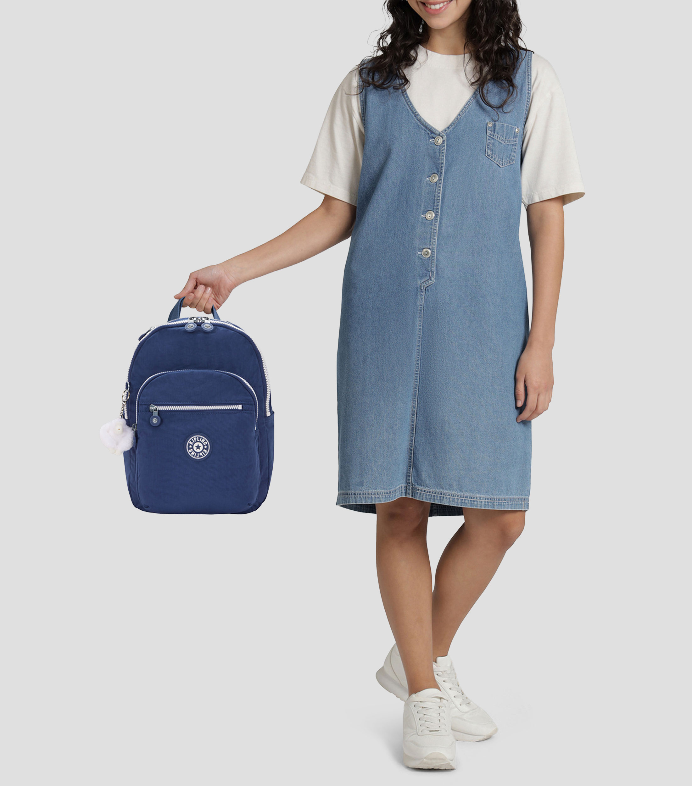 Mochila escolar lisa con logotipo Unisex