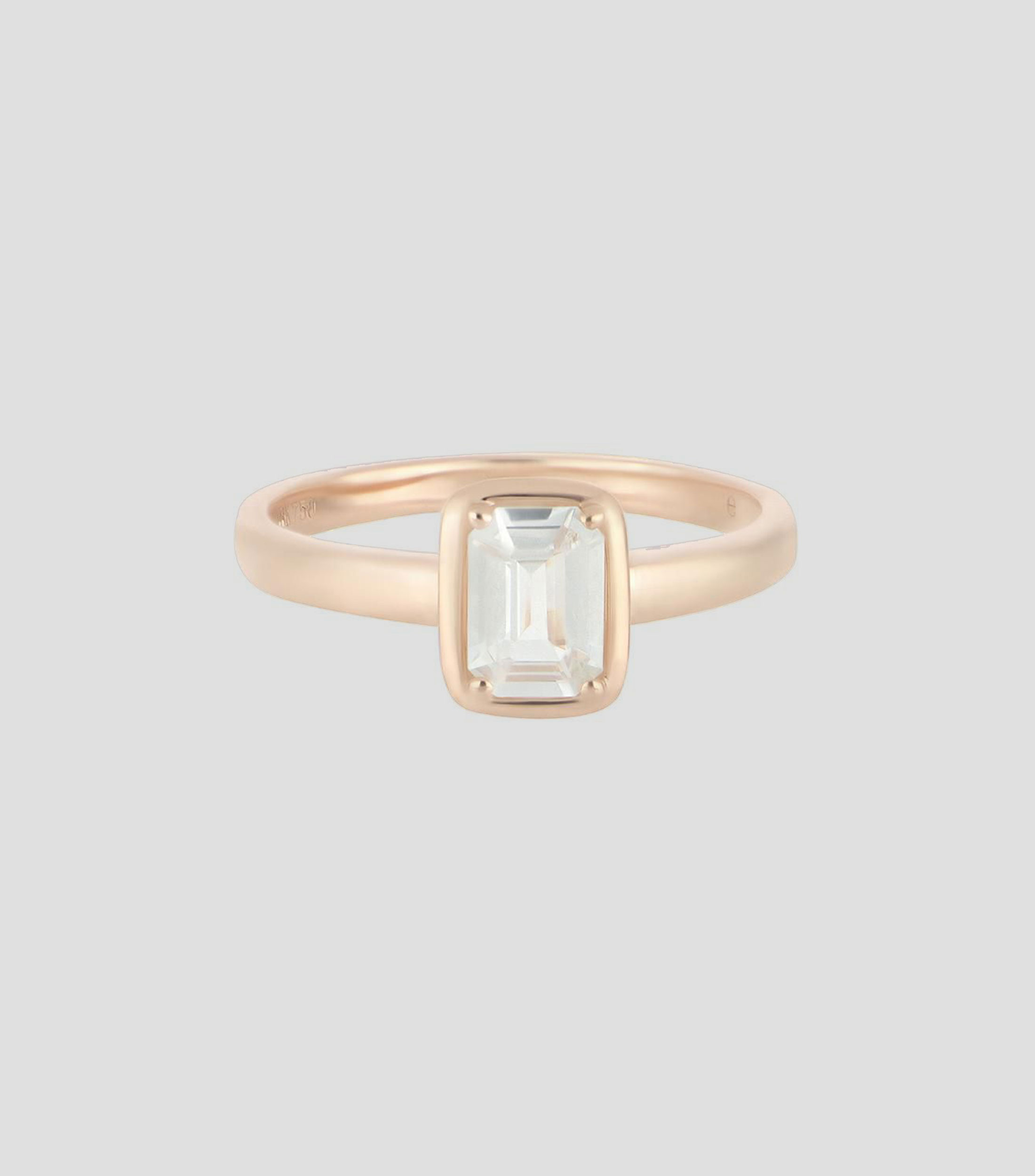 Anillo en Oro Rosa de 18 kilates con Zafiro Mujer