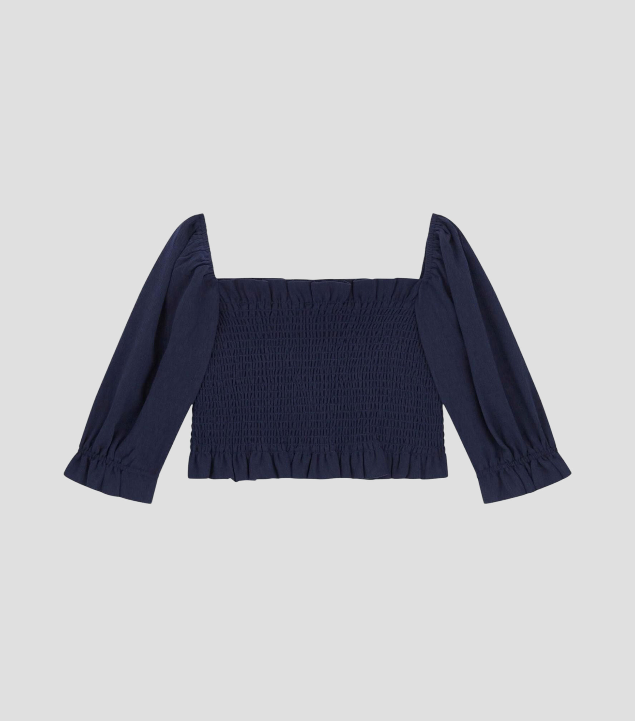 Blusa de diseño sólido con manga larga Niña