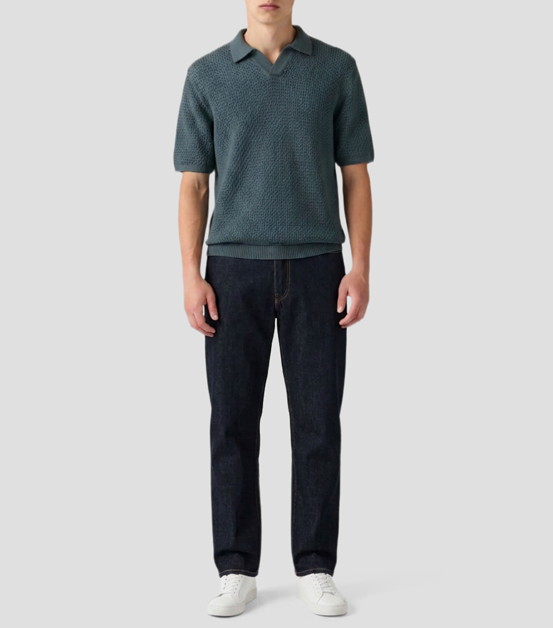 Playera tipo polo manga corta sólido Hombre