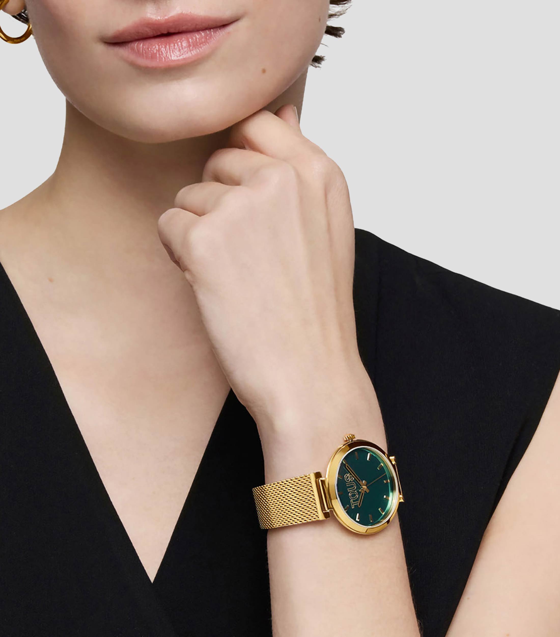 Reloj Unisex S-Mesh Mirror casual dorado