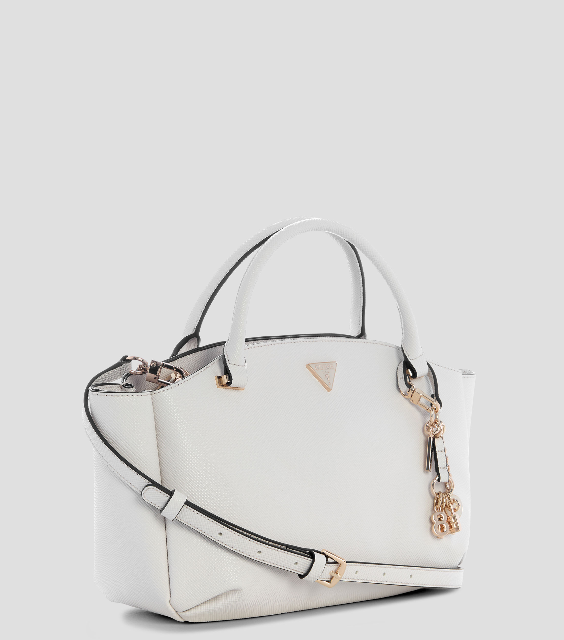 Bolsa satchel lisa con detalle texturizado Mujer