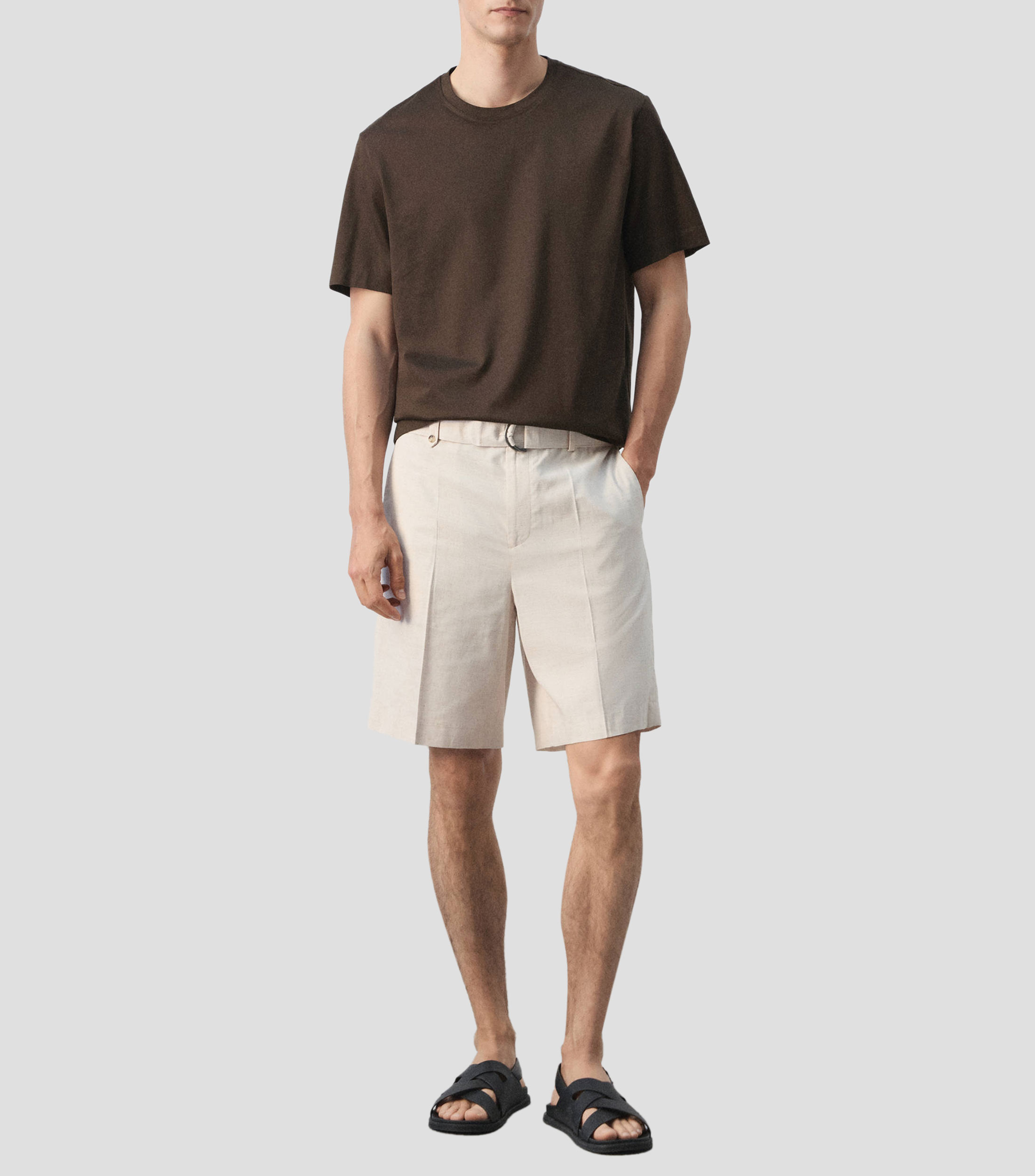 Playera cuello redondo manga corta lisa Hombre