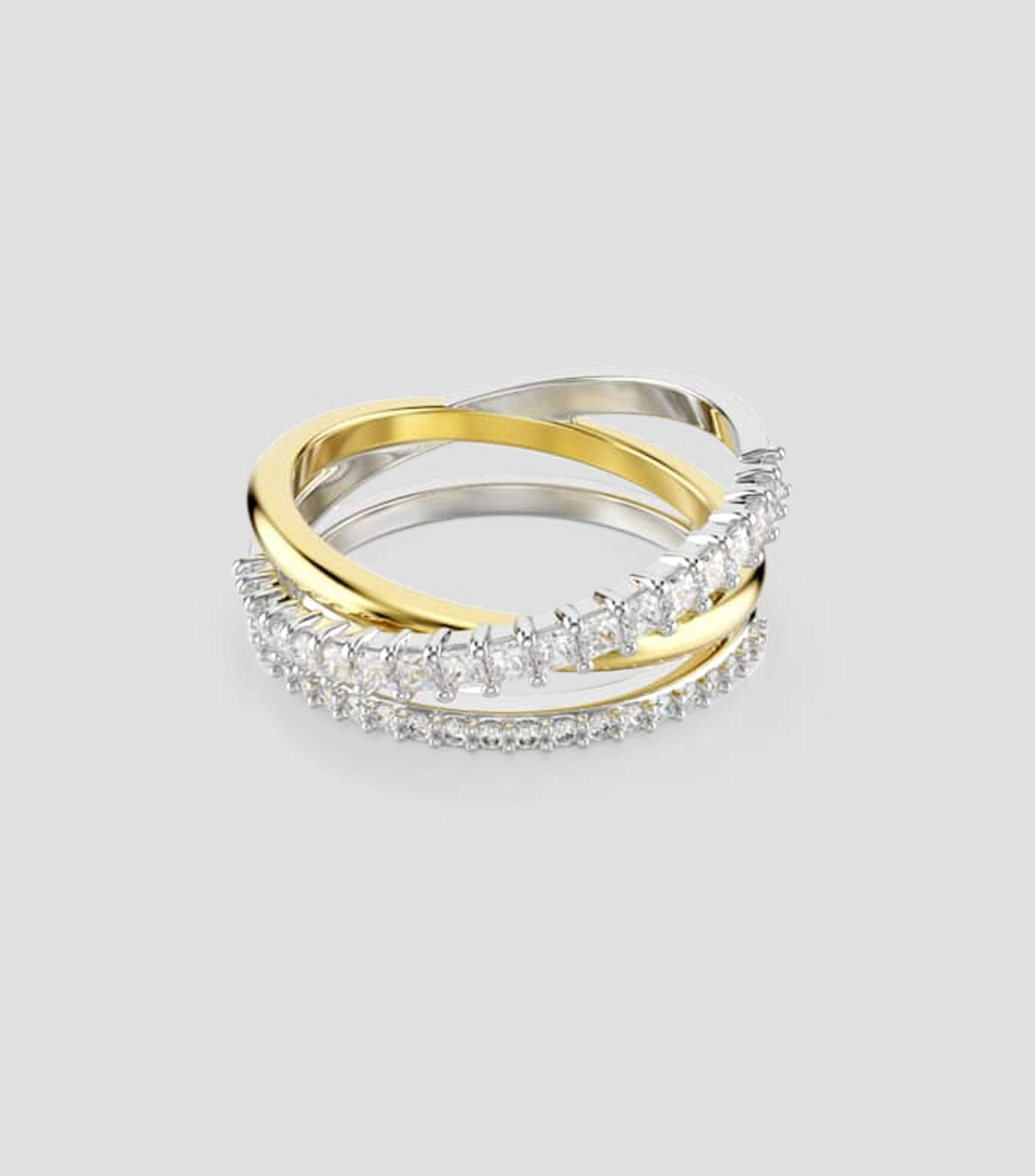 Anillo Hyperbola con Zirconias Unisex