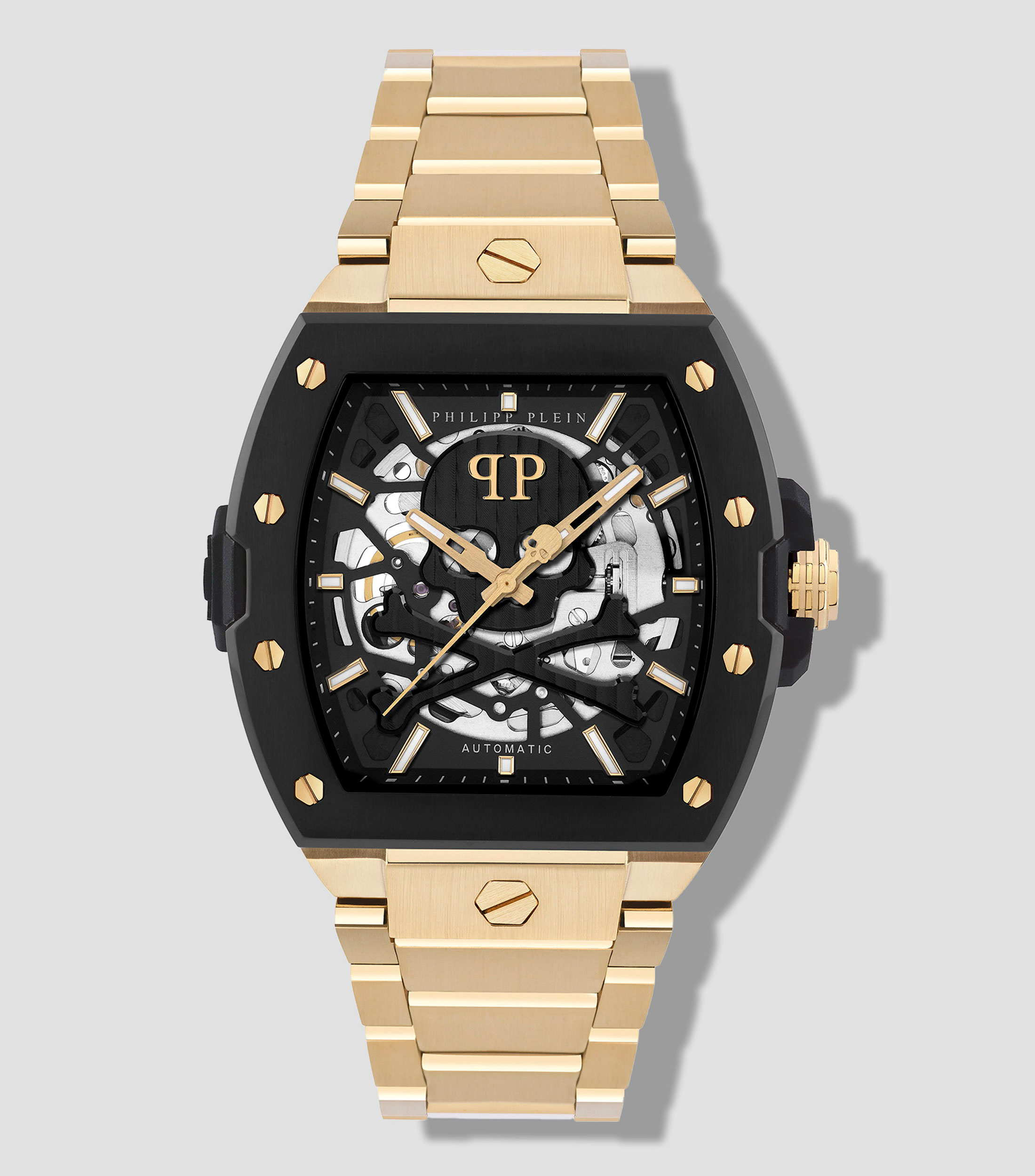 Reloj para Hombre The Skeleton Casual Negro, Dorado