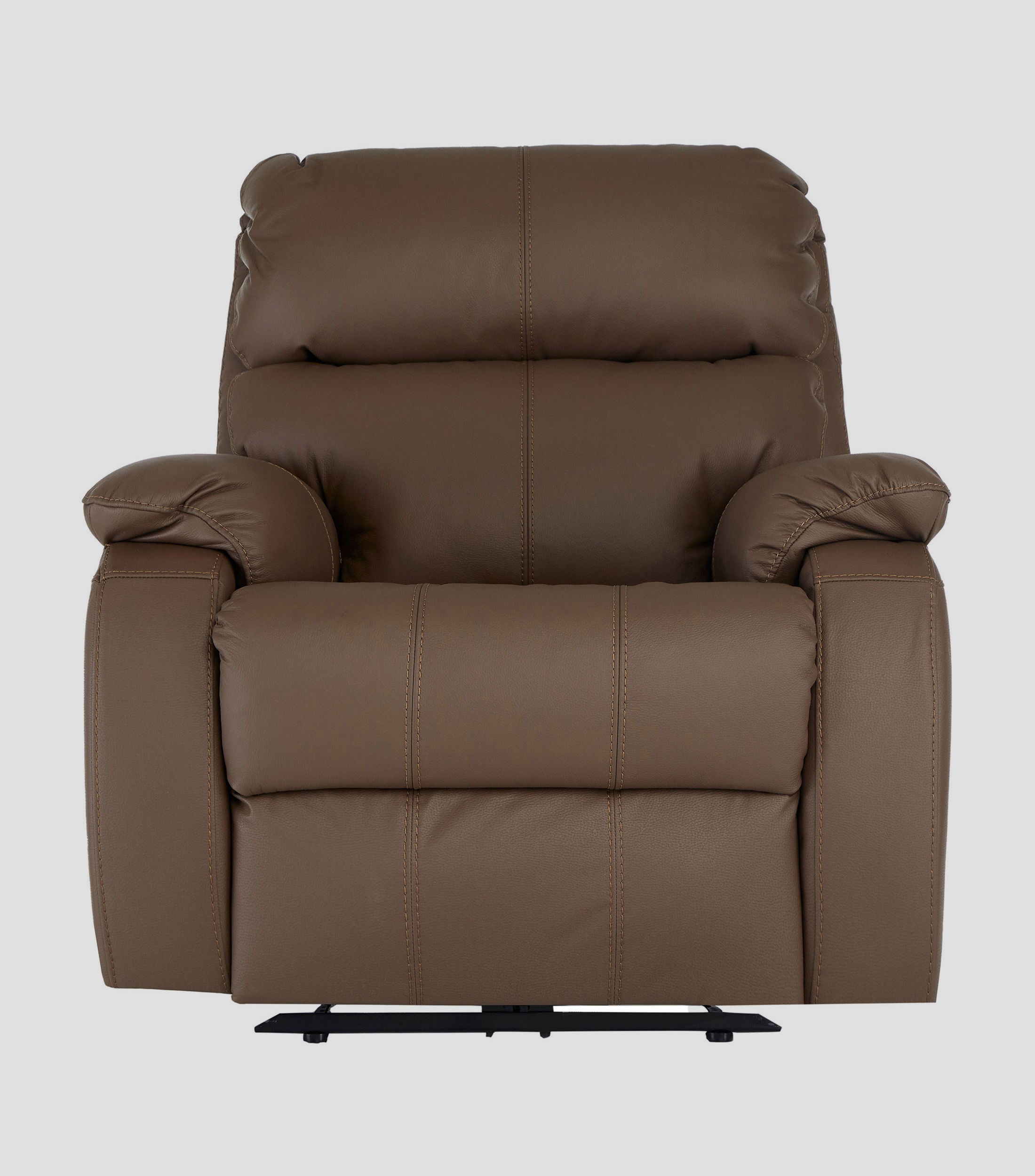 Sillón reclinable eléctrico con masaje en piel Rest tabaco