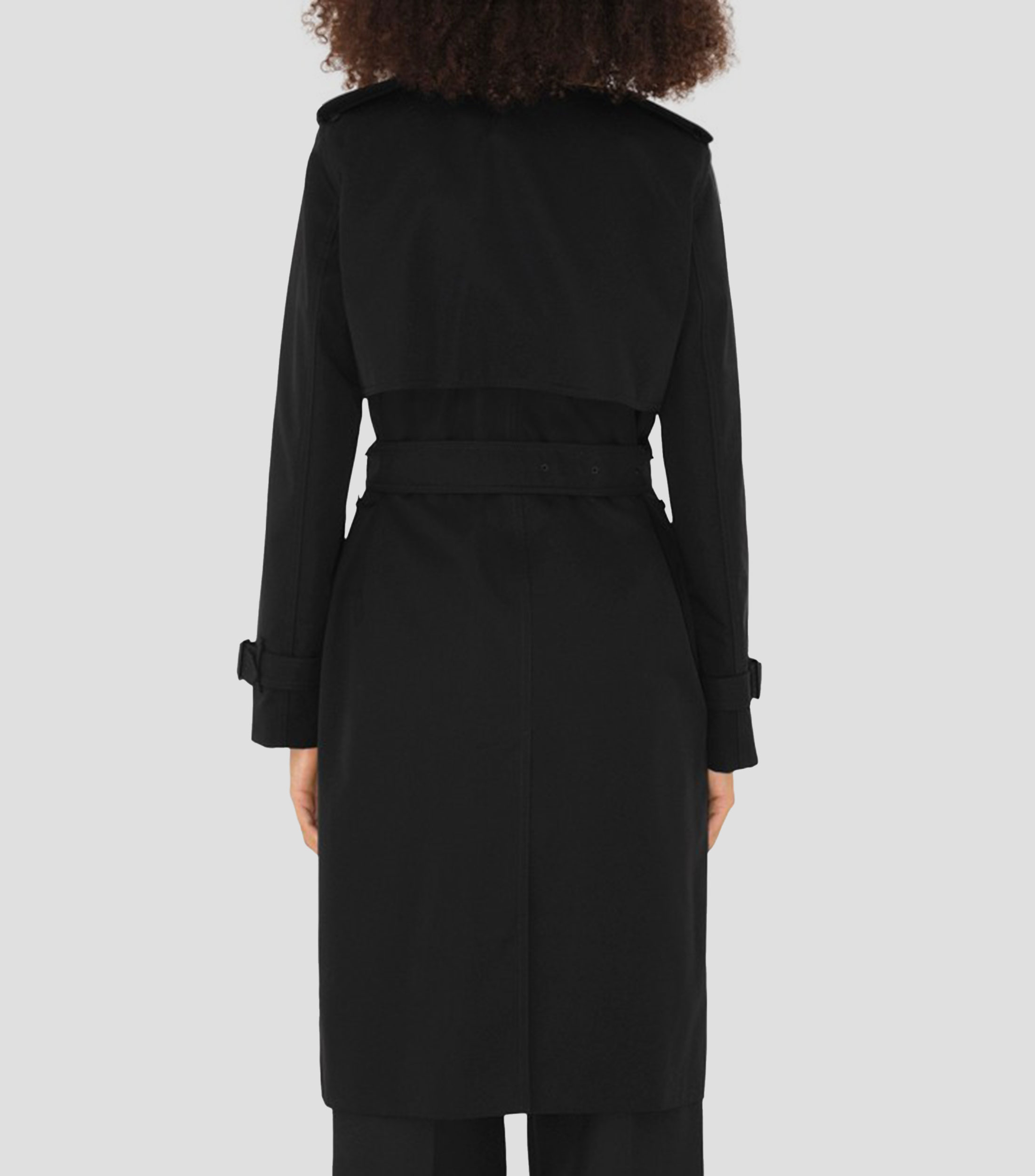 Gabardina larga con cinta Mujer