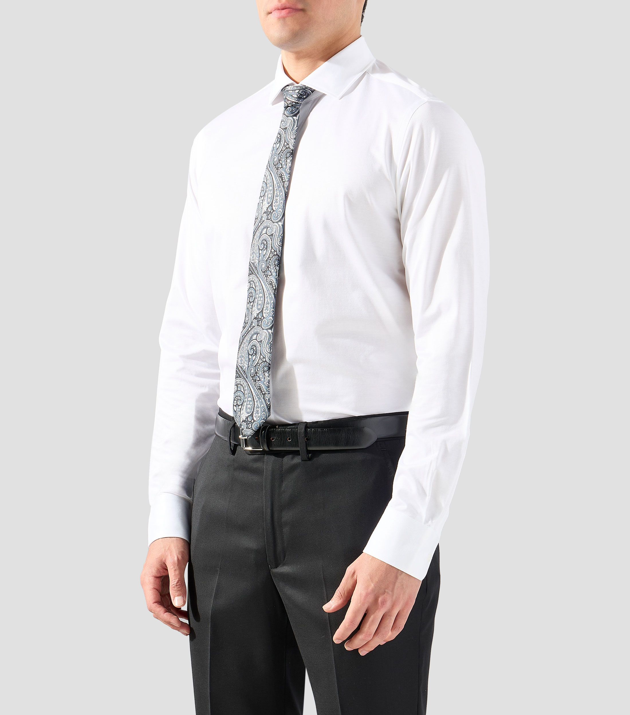 Camisa de vestir sólida manga larga Hombre