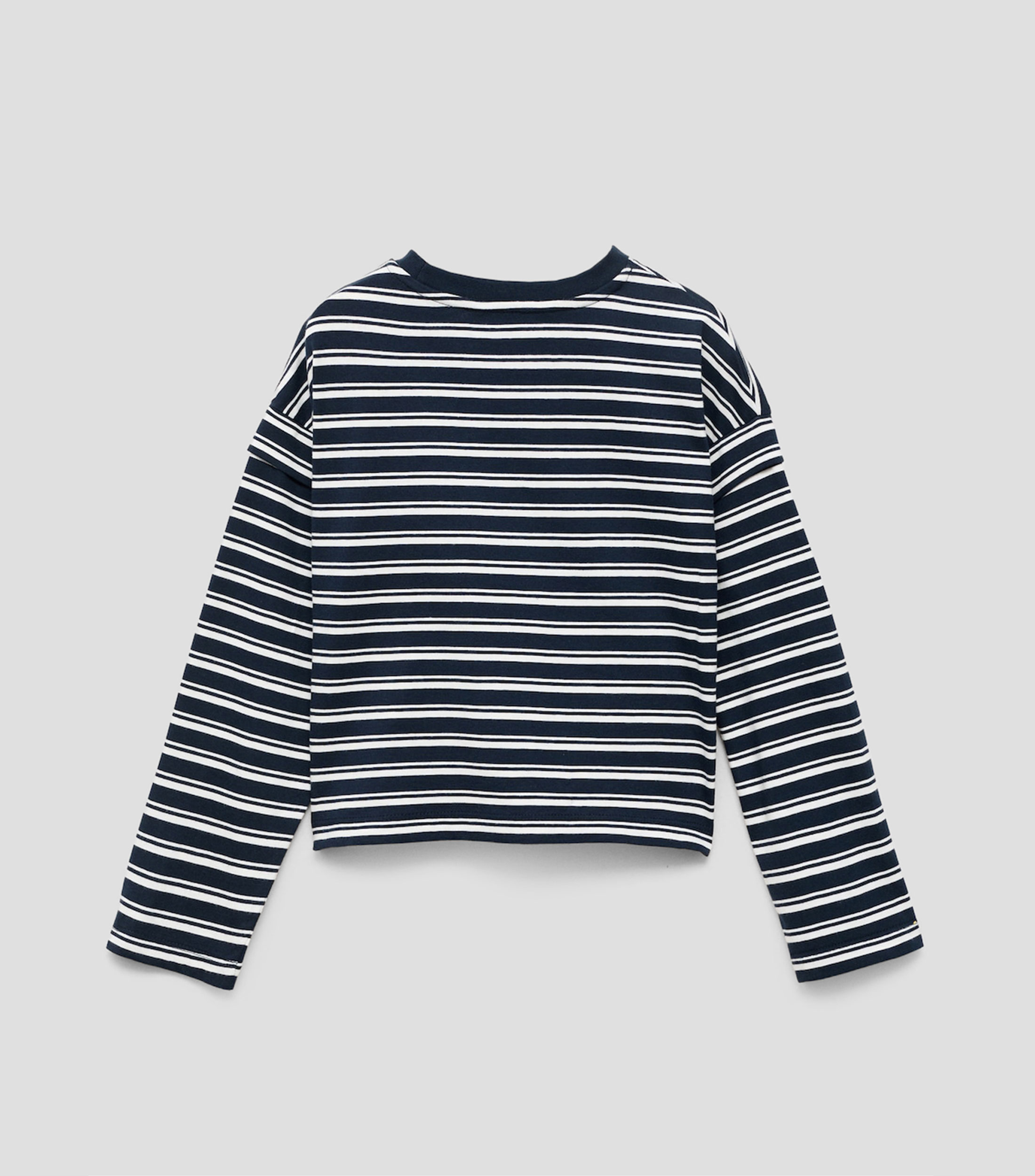 Playera de rayas con manga larga Niña