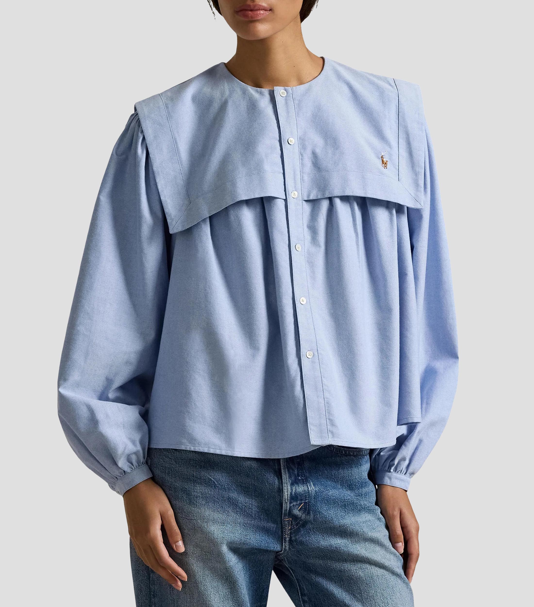 Blusa lisa manga larga Mujer