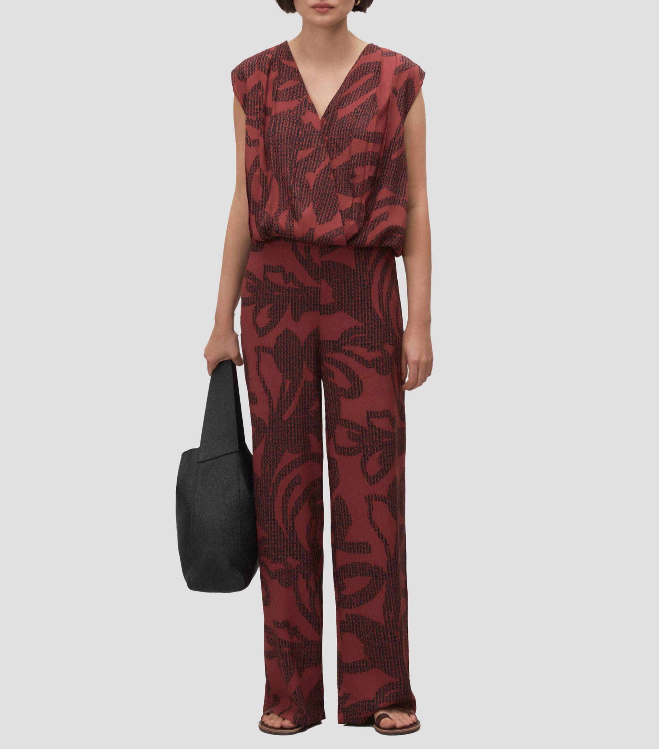 Pantalón con flores Mujer