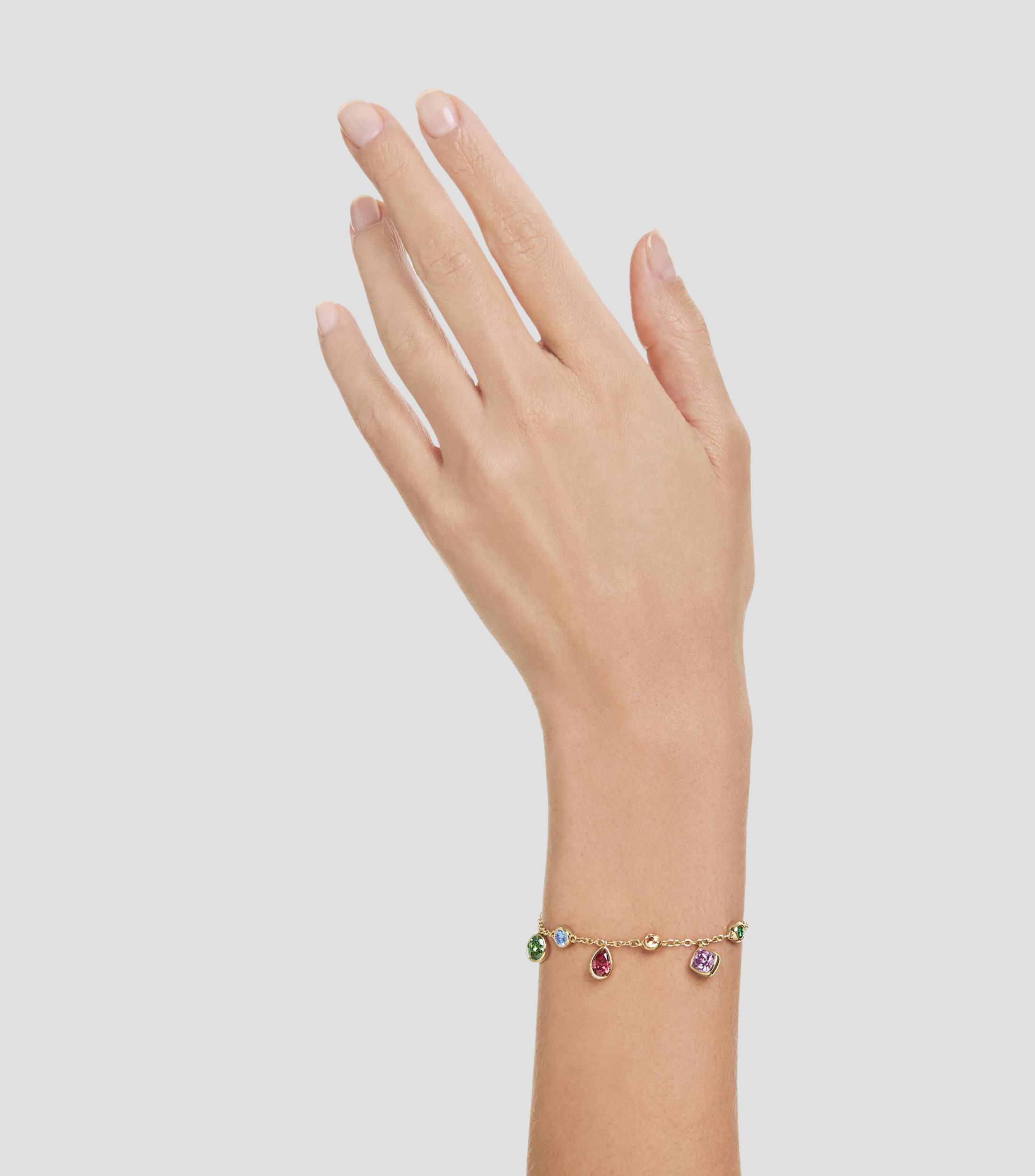 Brazalete con dijes de cristales en cortes mixtos multicolor Imber Mujer
