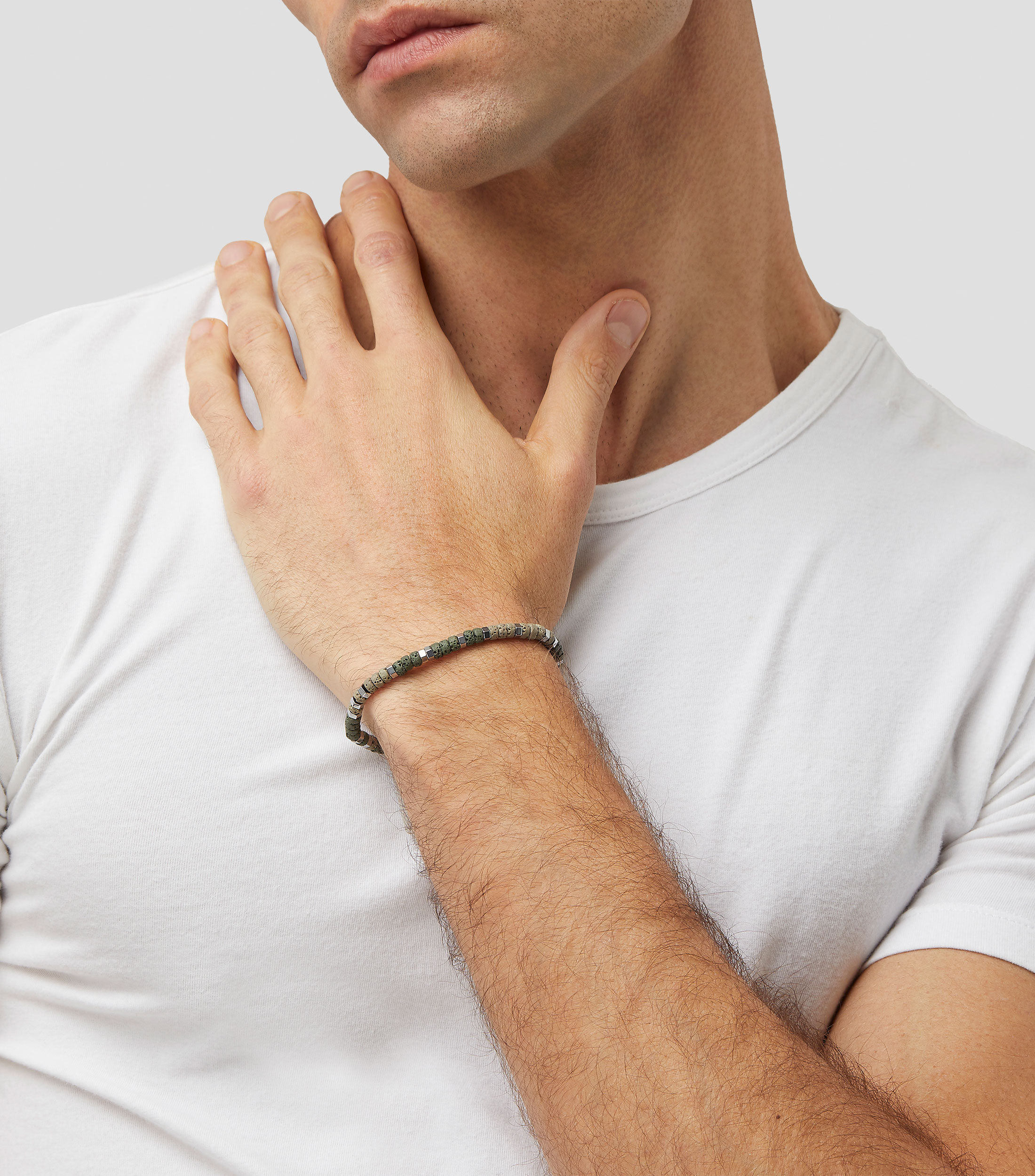 Pulsera con piedra volcánica Hombre