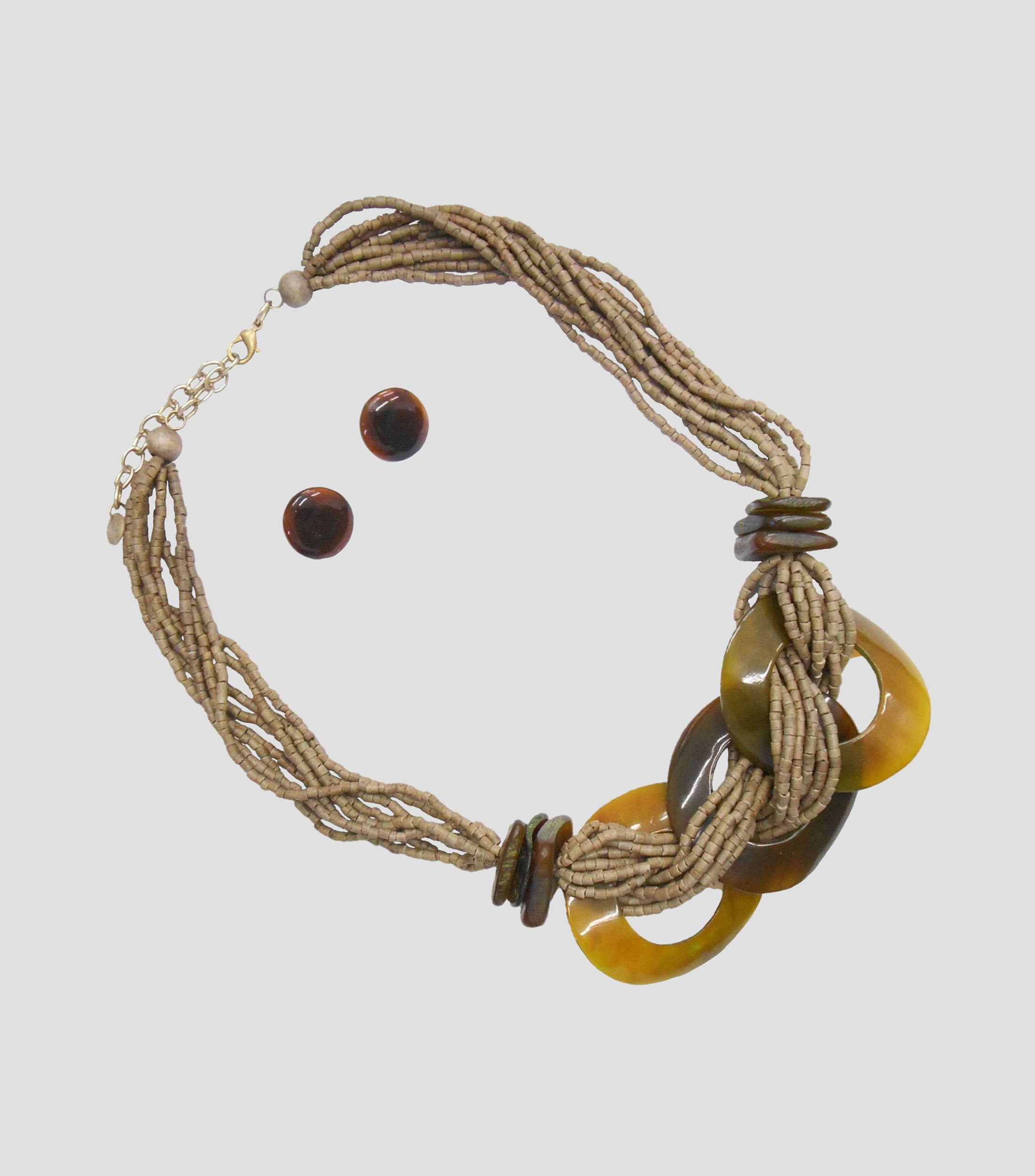 Set collar y aretes Mujer