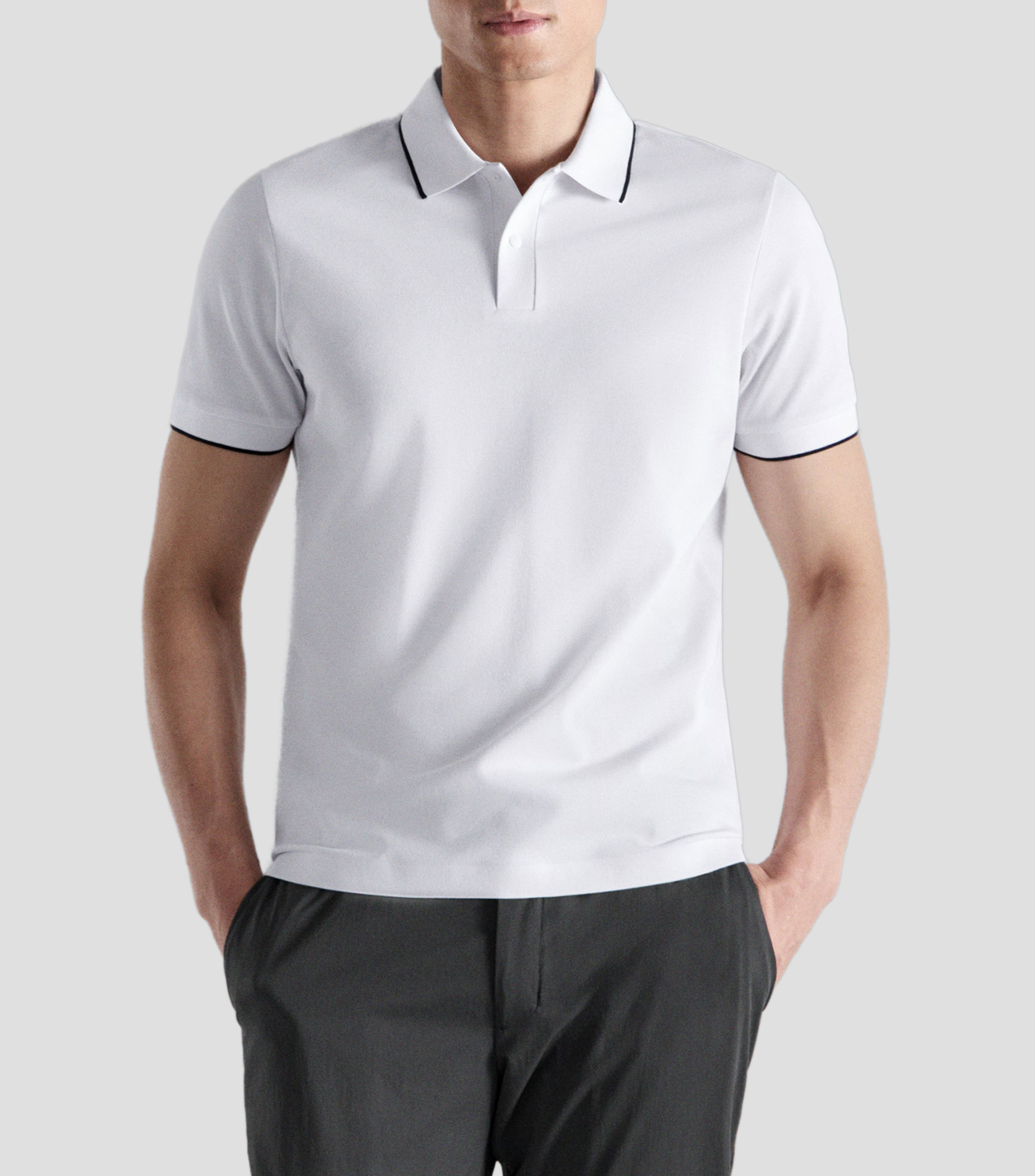 Playera tipo polo manga corta lisa Hombre
