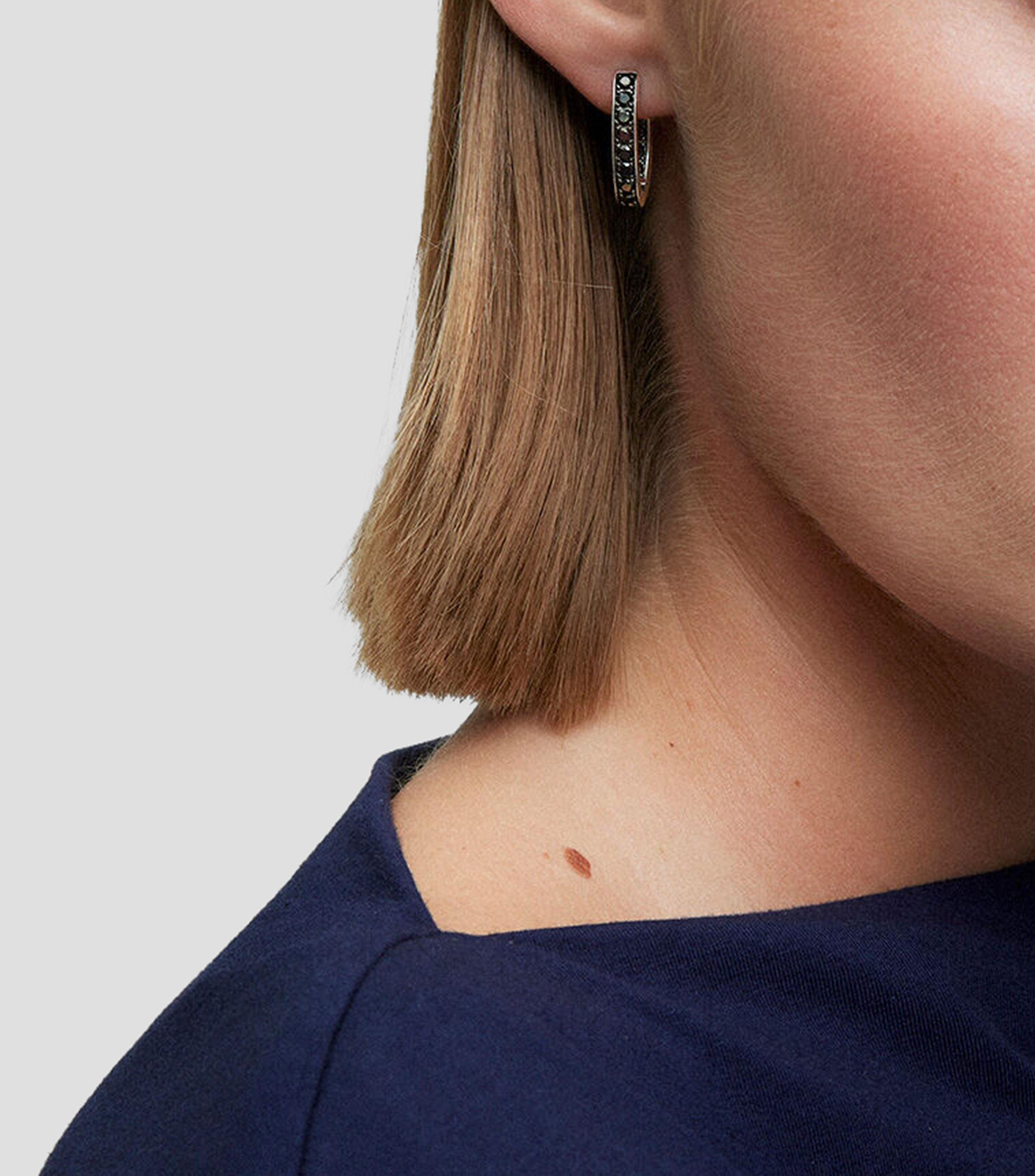 Pendientes en plata forma de aro Mujer
