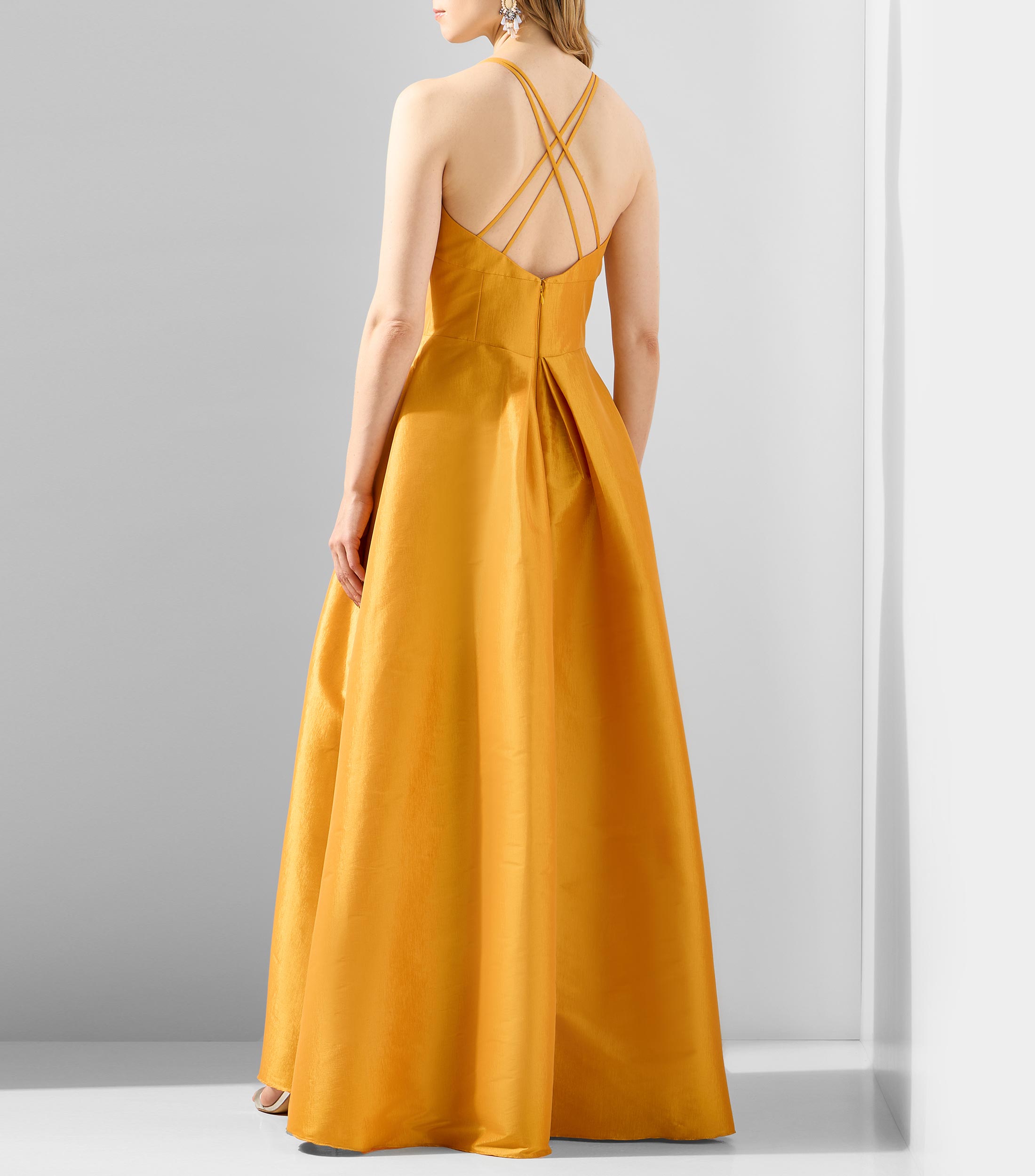 Vestido de fiesta largo liso Mujer