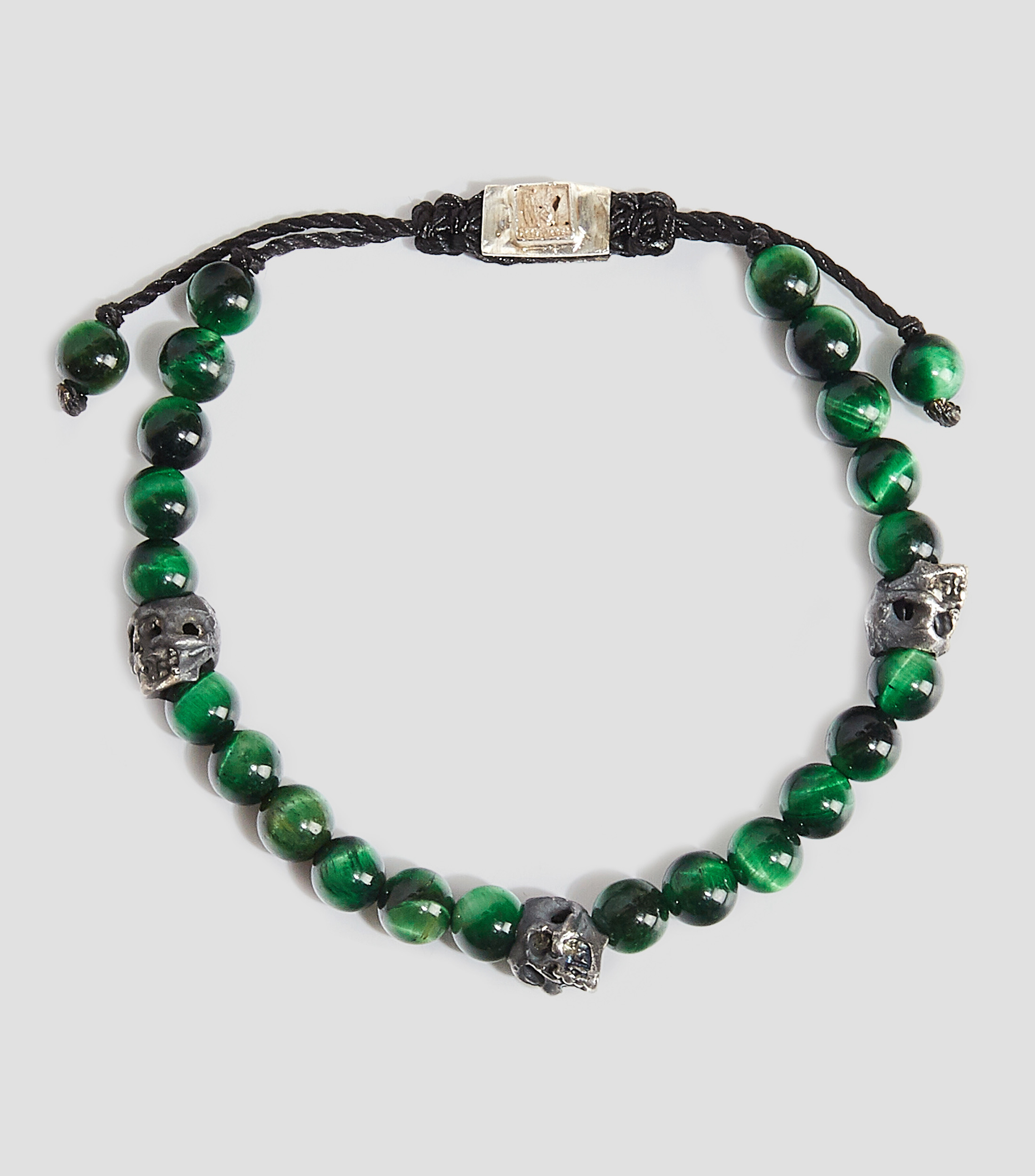 Pulsera ajustable con ojo de tigre y plata Hombre