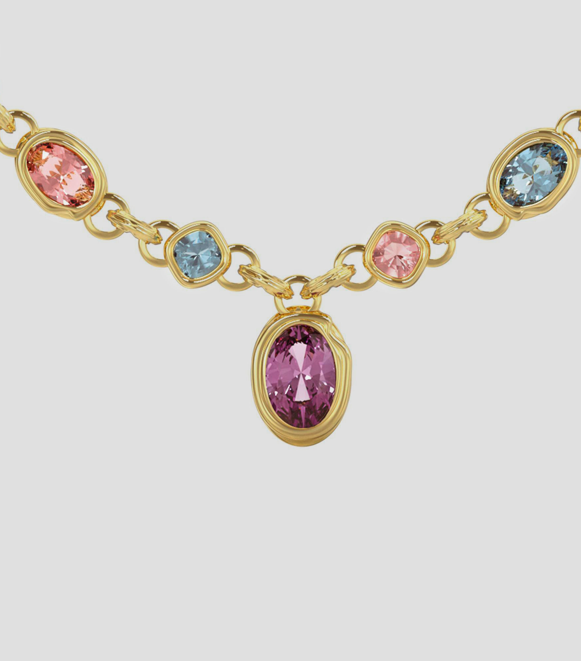 Collar con cristales multicolor Mujer