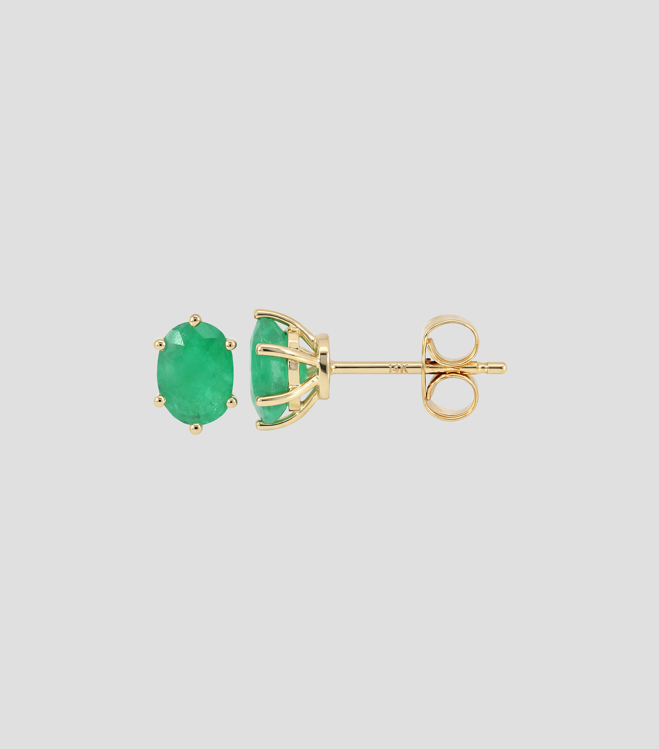 Aretes en Oro de 14 Kilates con Esmeralda Mujer