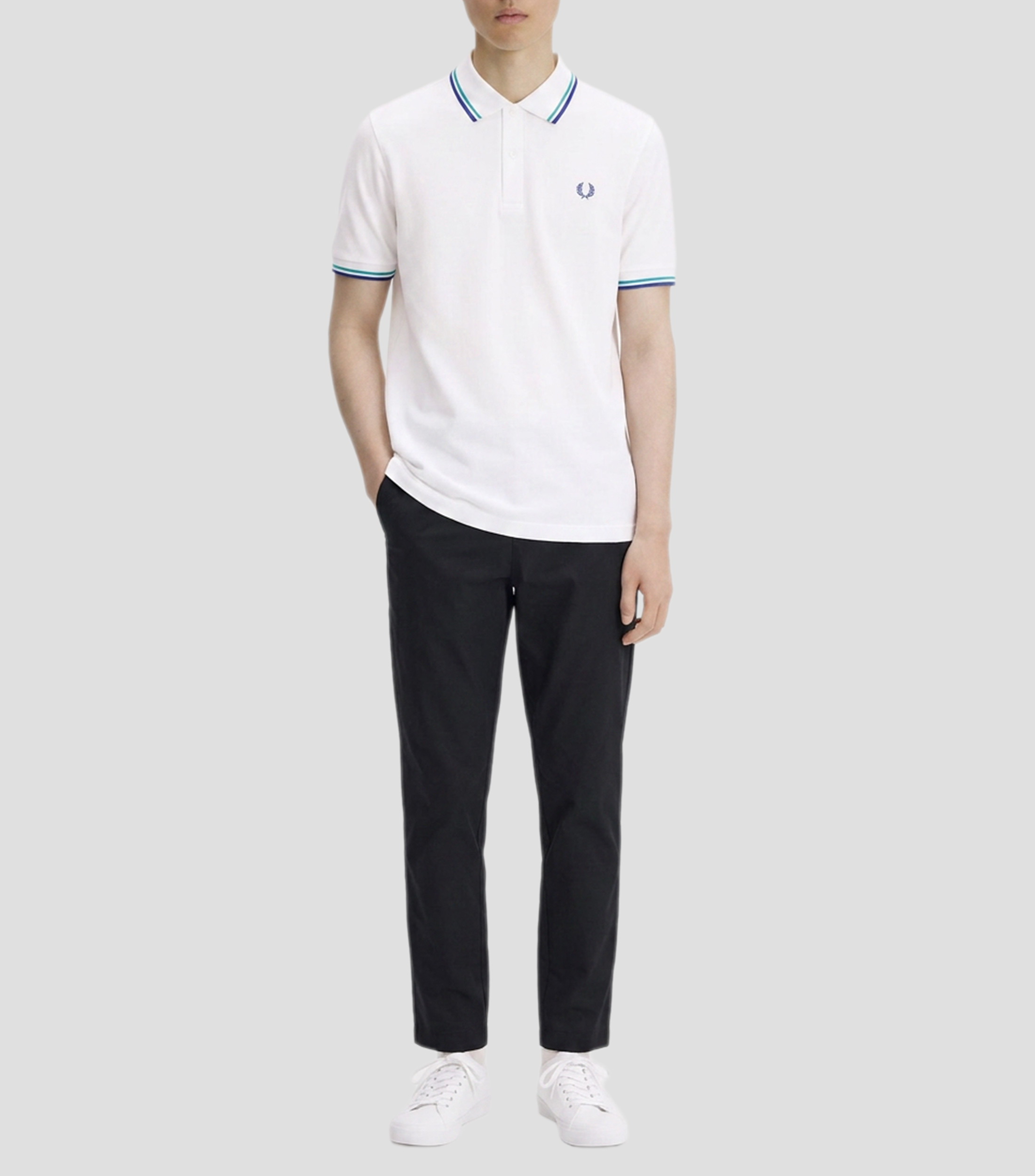 Playera tipo polo manga corta lisa Hombre