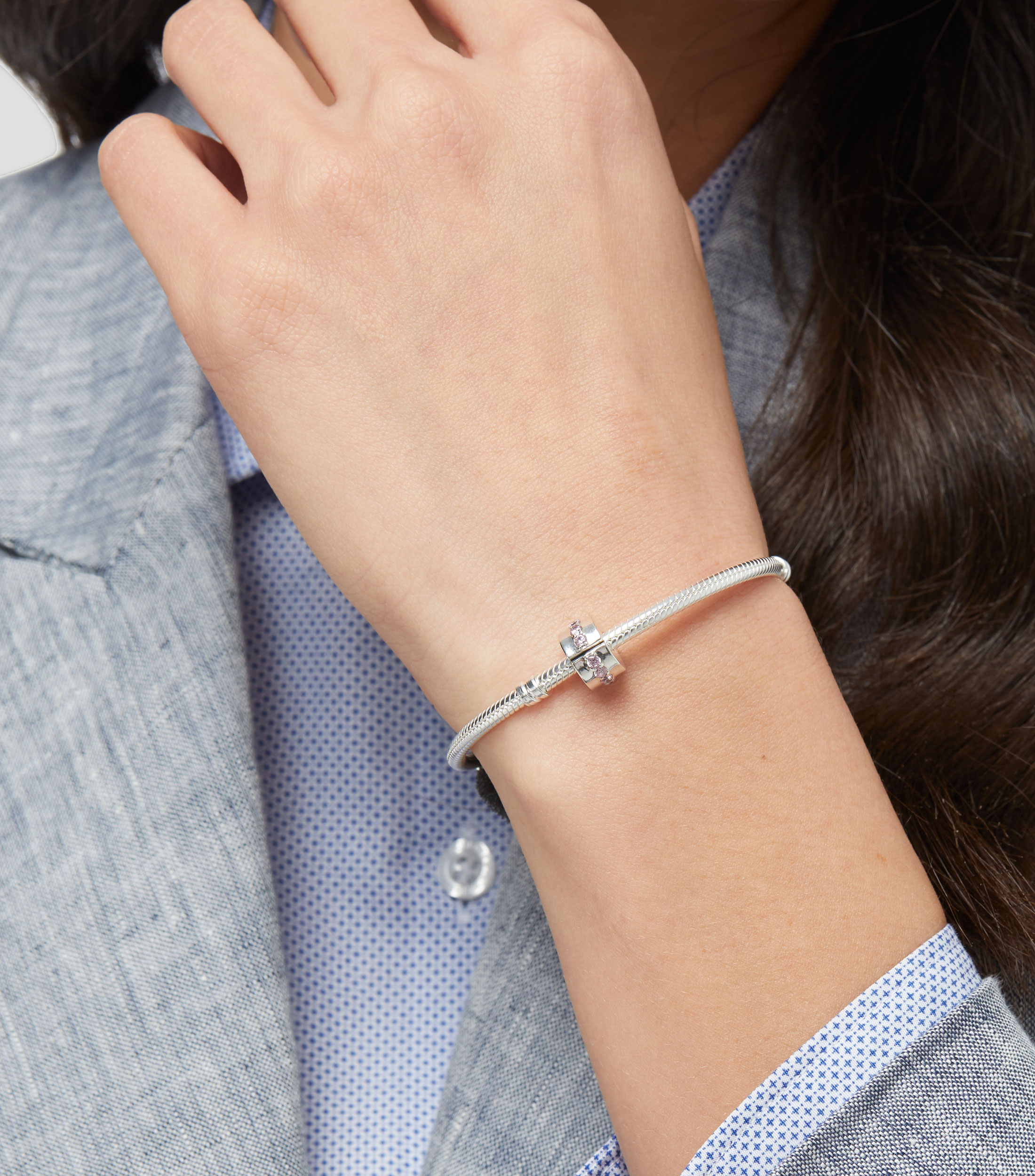 Charm Clip en plata .925 Pandora Moments con zirconia cúbica Mujer