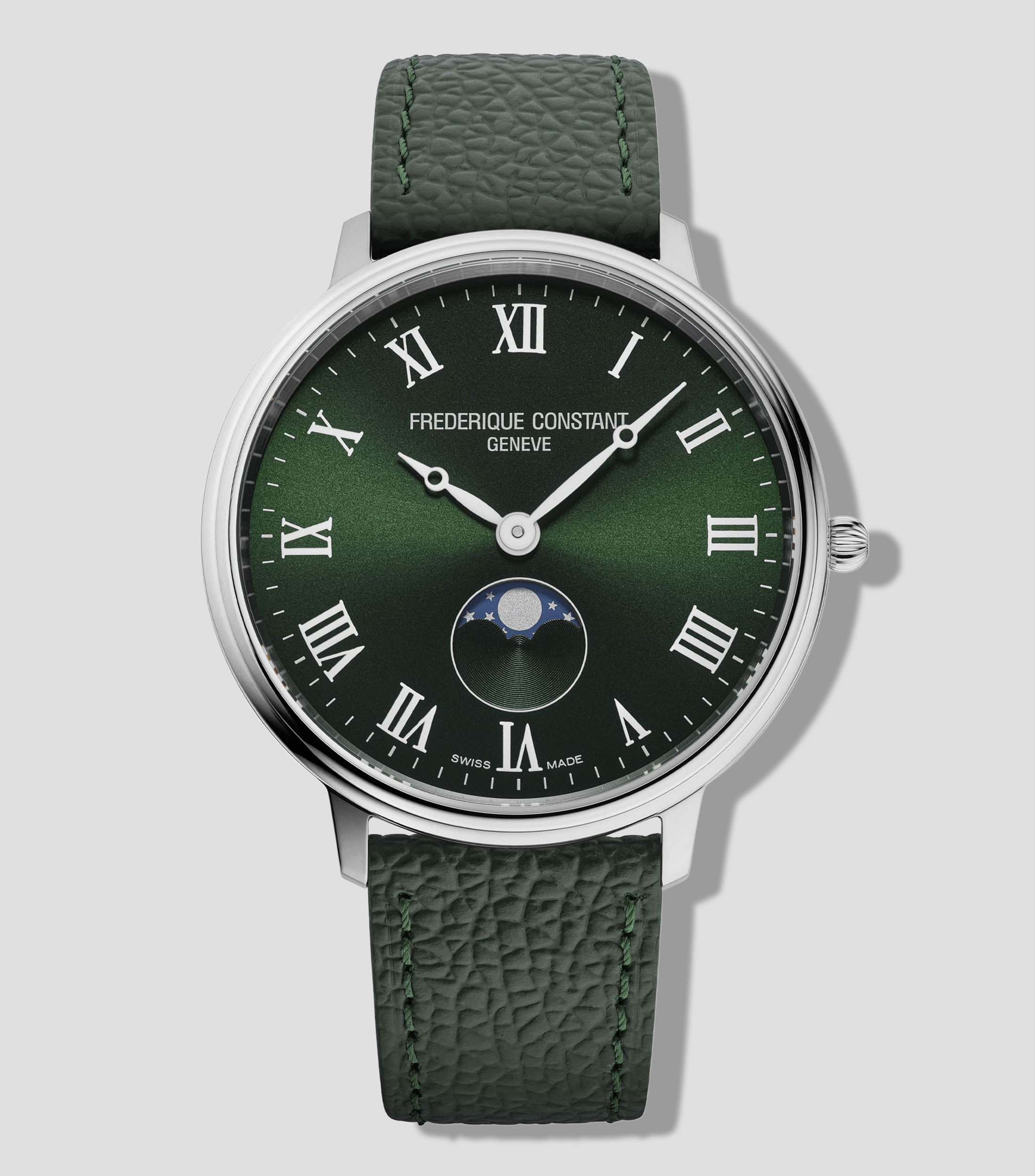 Reloj para Hombre Slimline Moonphase Gent Casual, Plateado