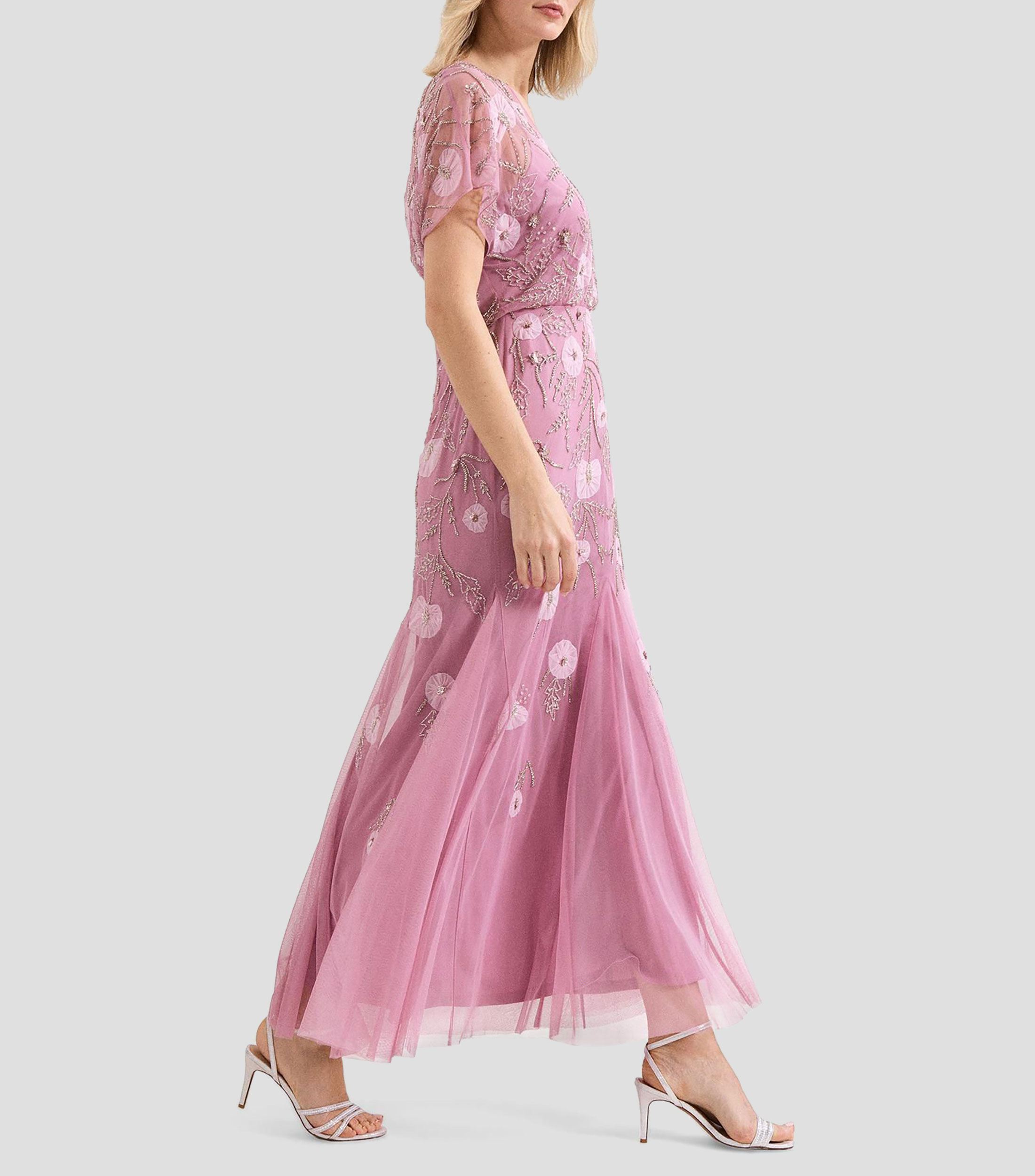 Vestido de fiesta maxi liso Mujer