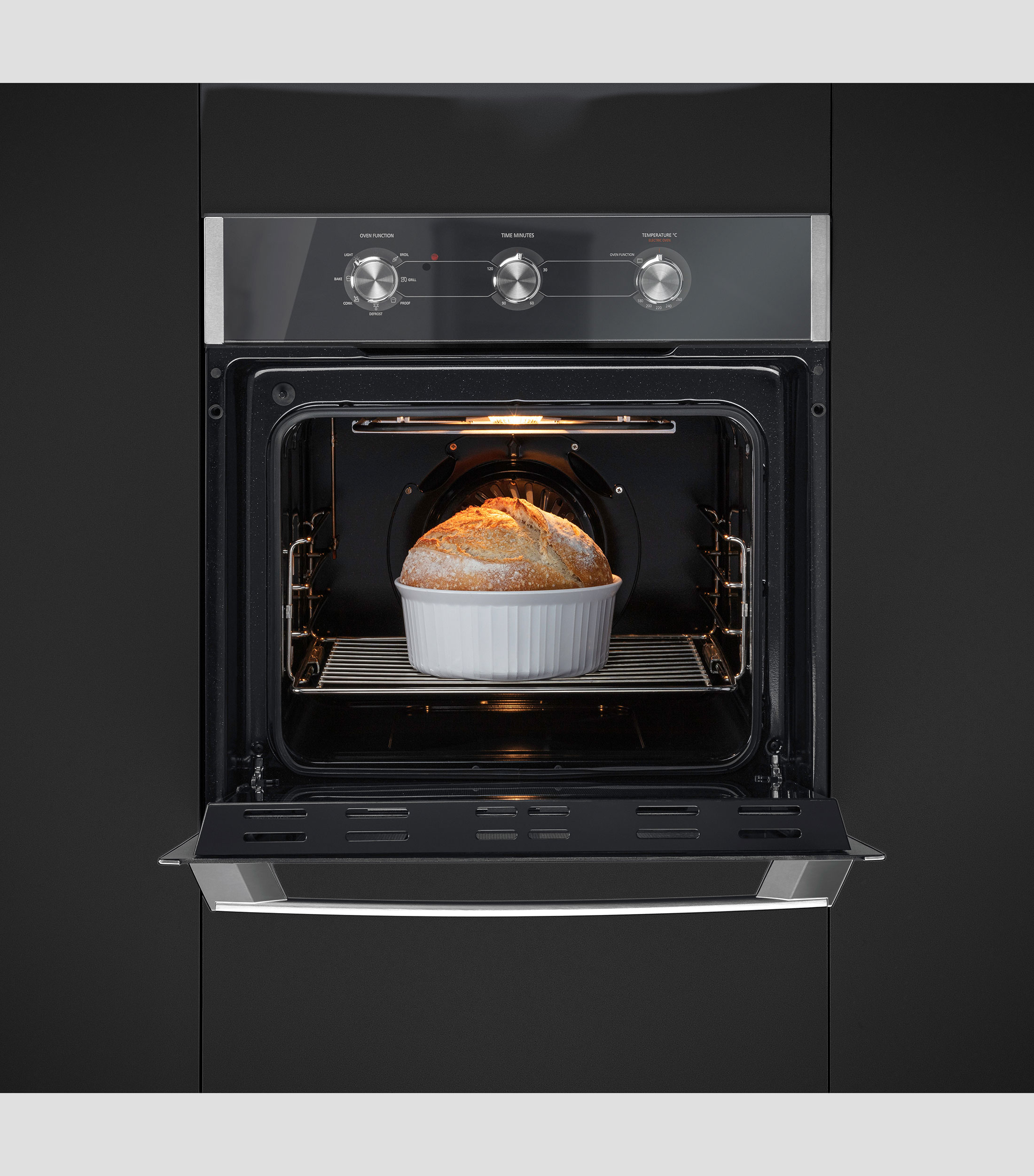Horno Empotrable Negro Espejo 60 cm a gas