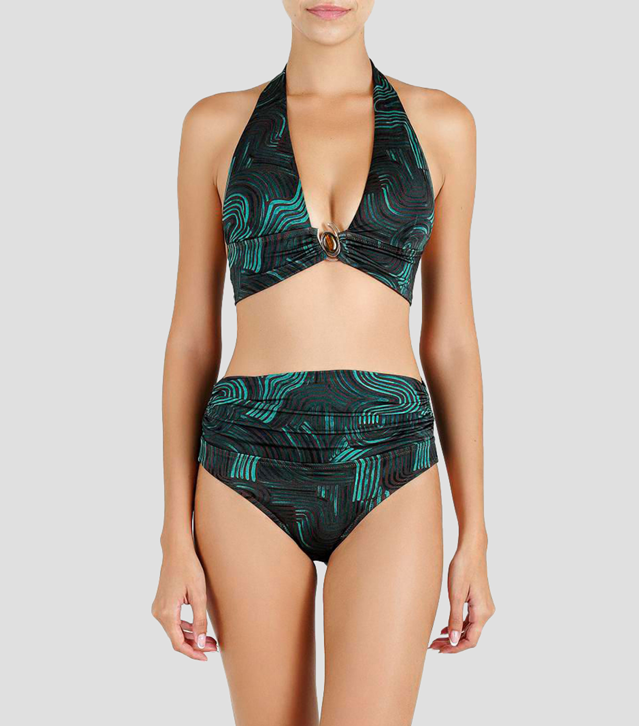 Bikini bottom Cacao estampado Mujer