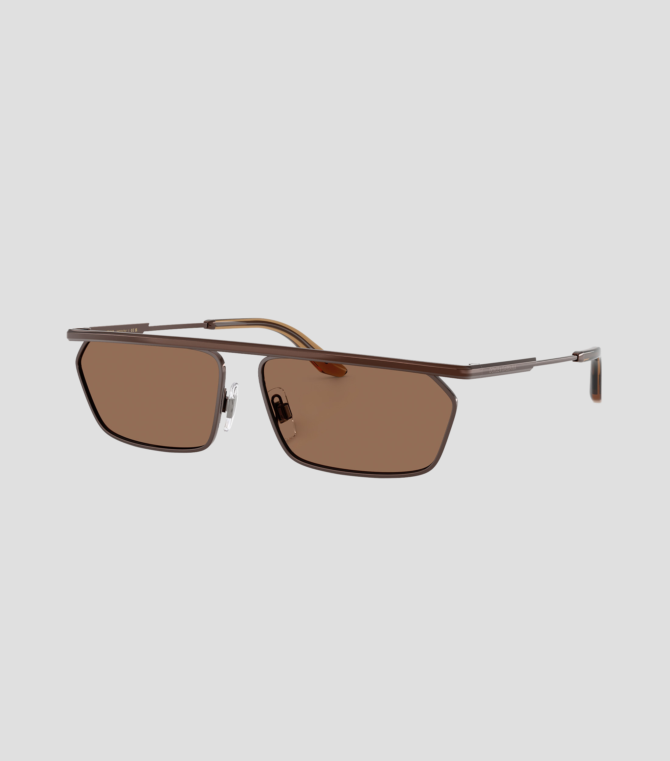Lentes de sol rectangulares marrones Unisex