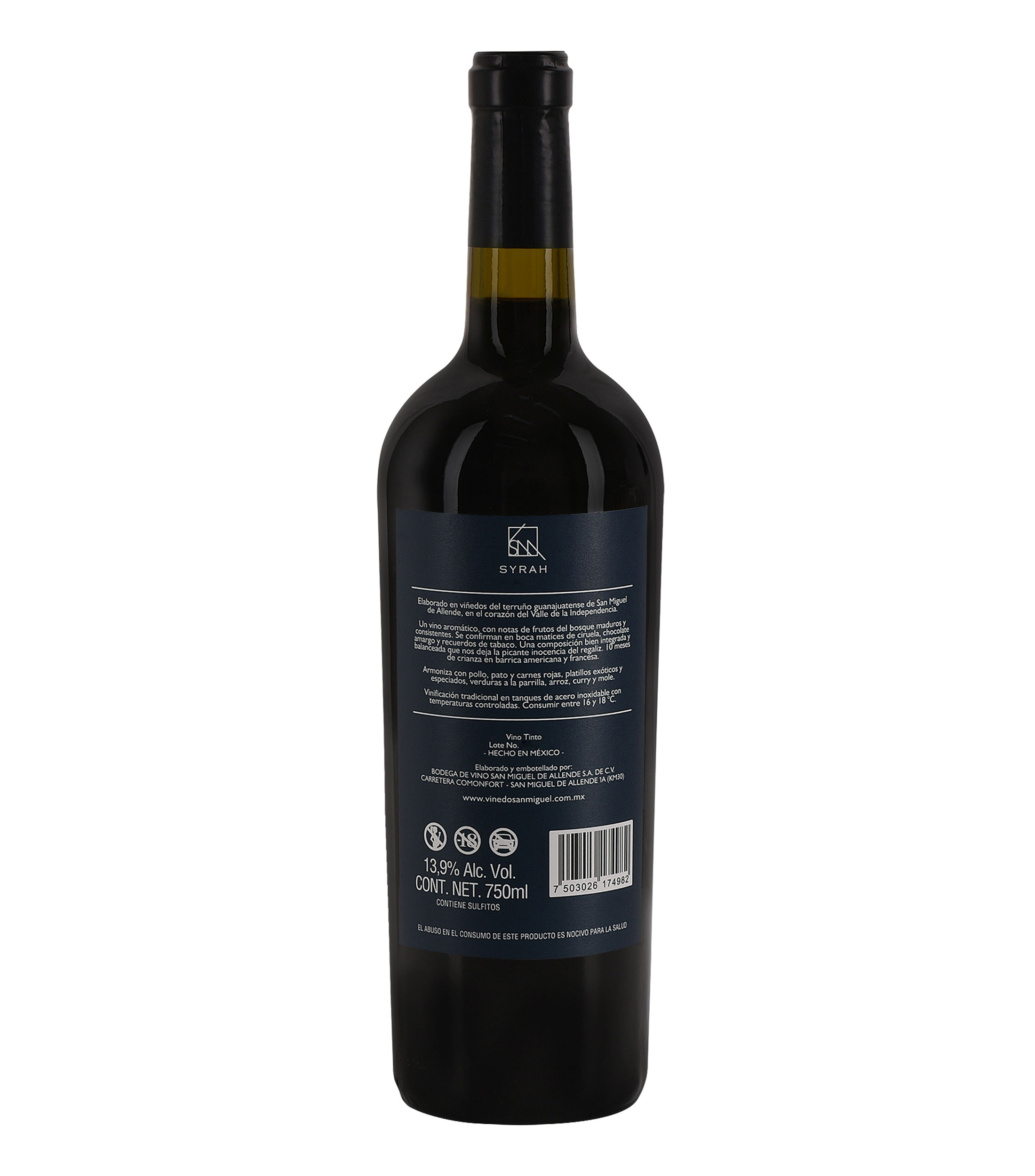 Vino Tinto Syrah 2020, 750 ml