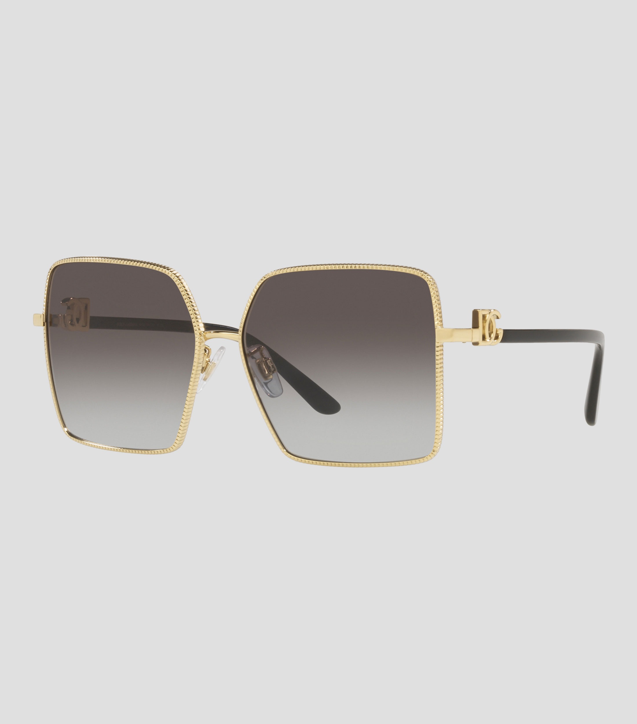 Lentes de sol cuadrados dorados Mujer