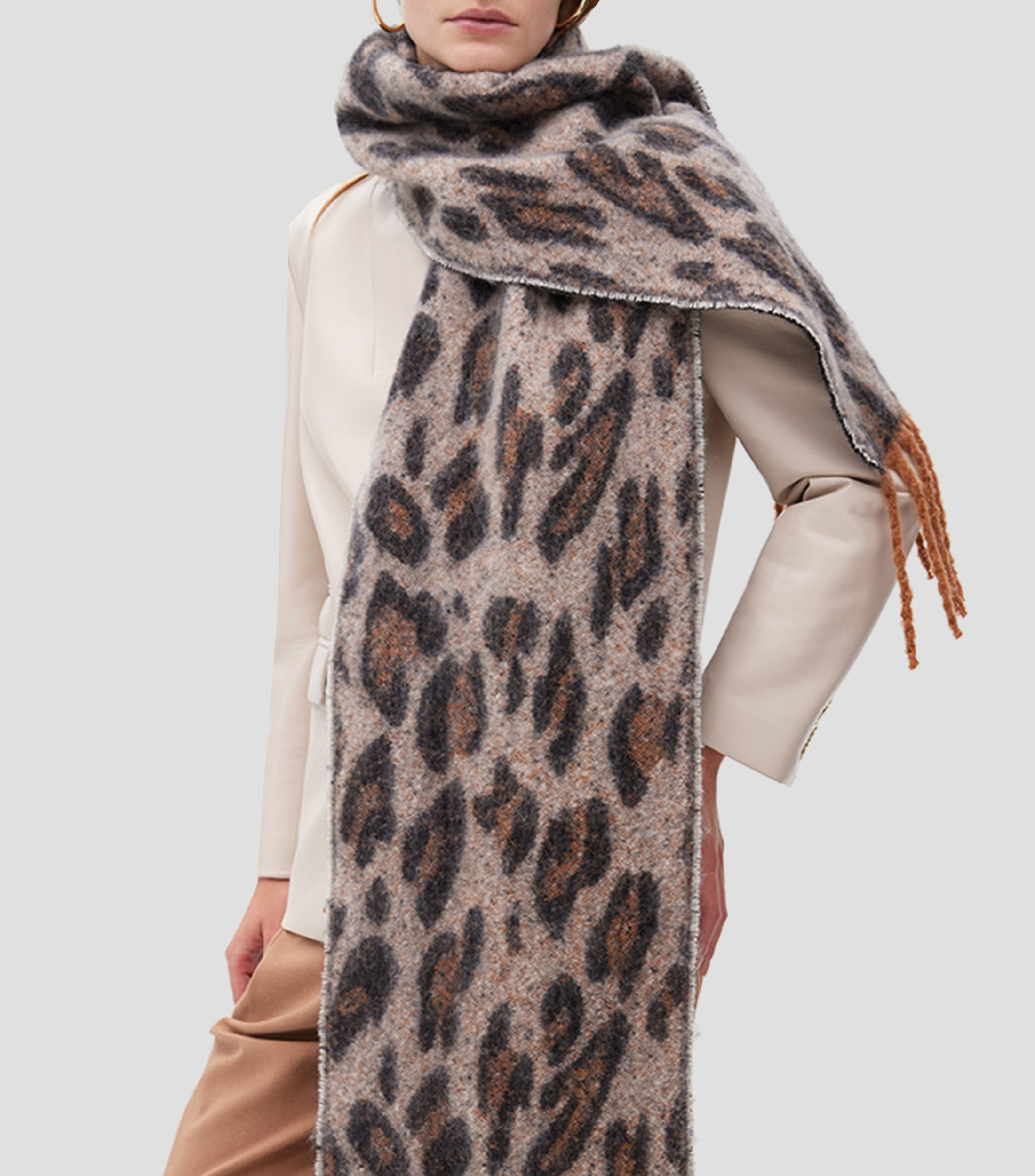 Bufanda multicolor con animalprint Mujer
