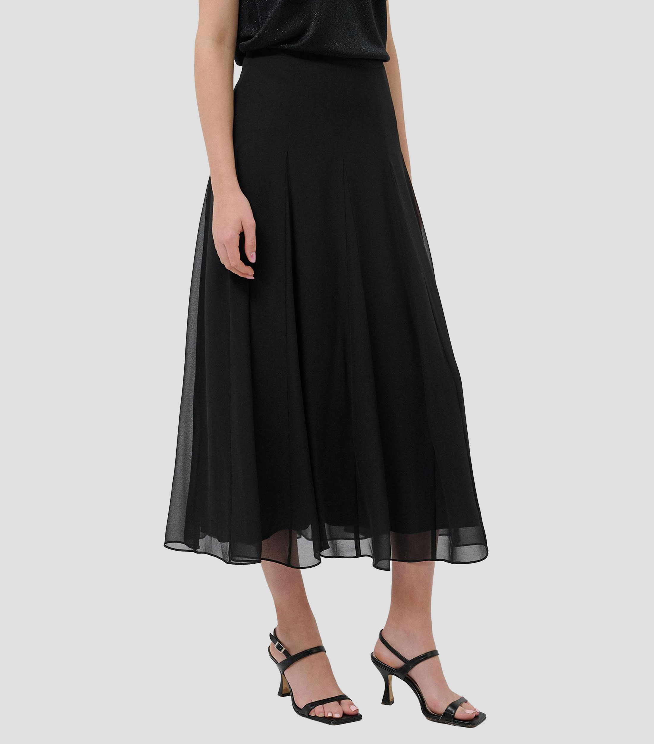 Falda midi de corte A lisa Mujer
