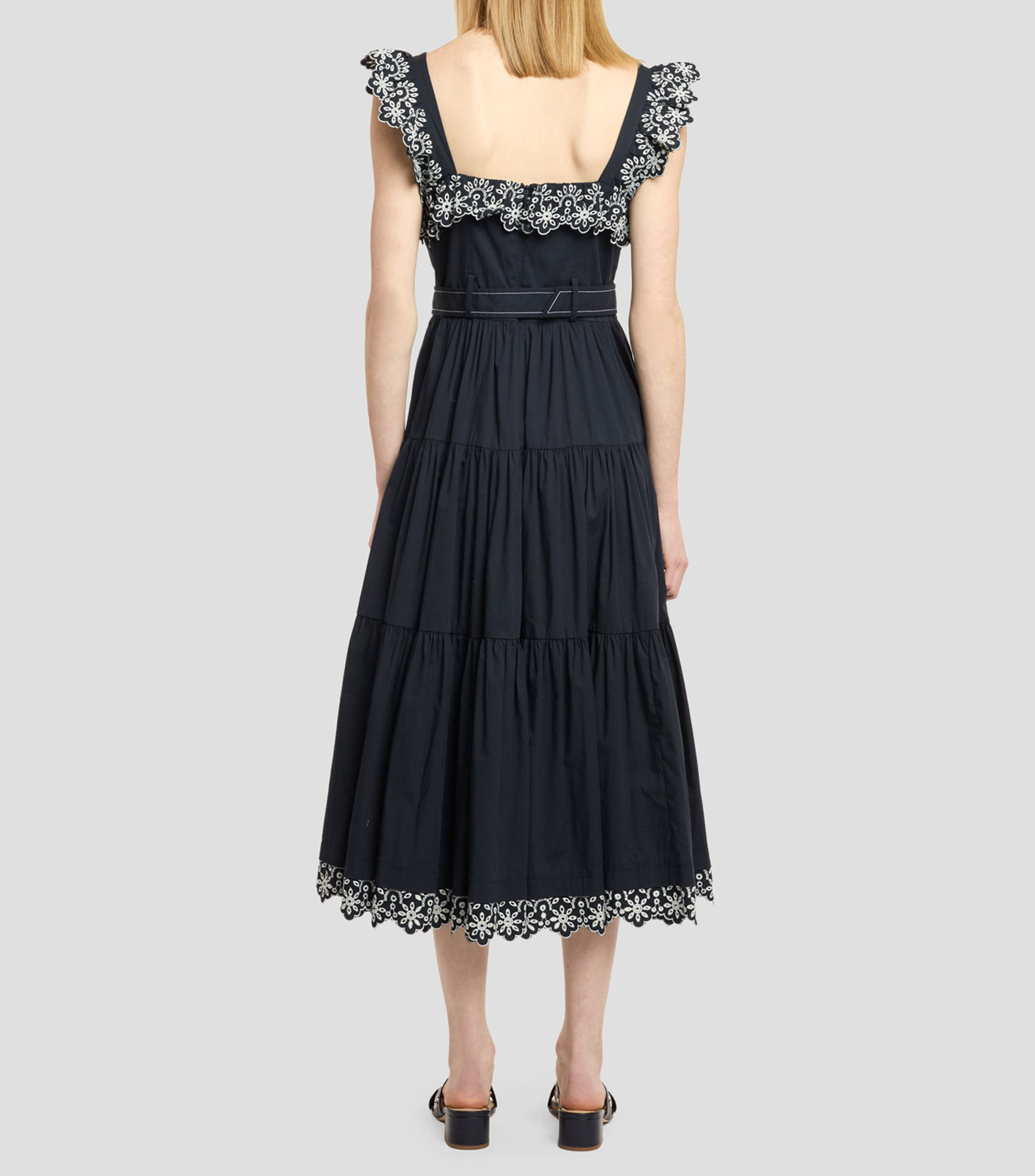 Vestido midi liso Mujer