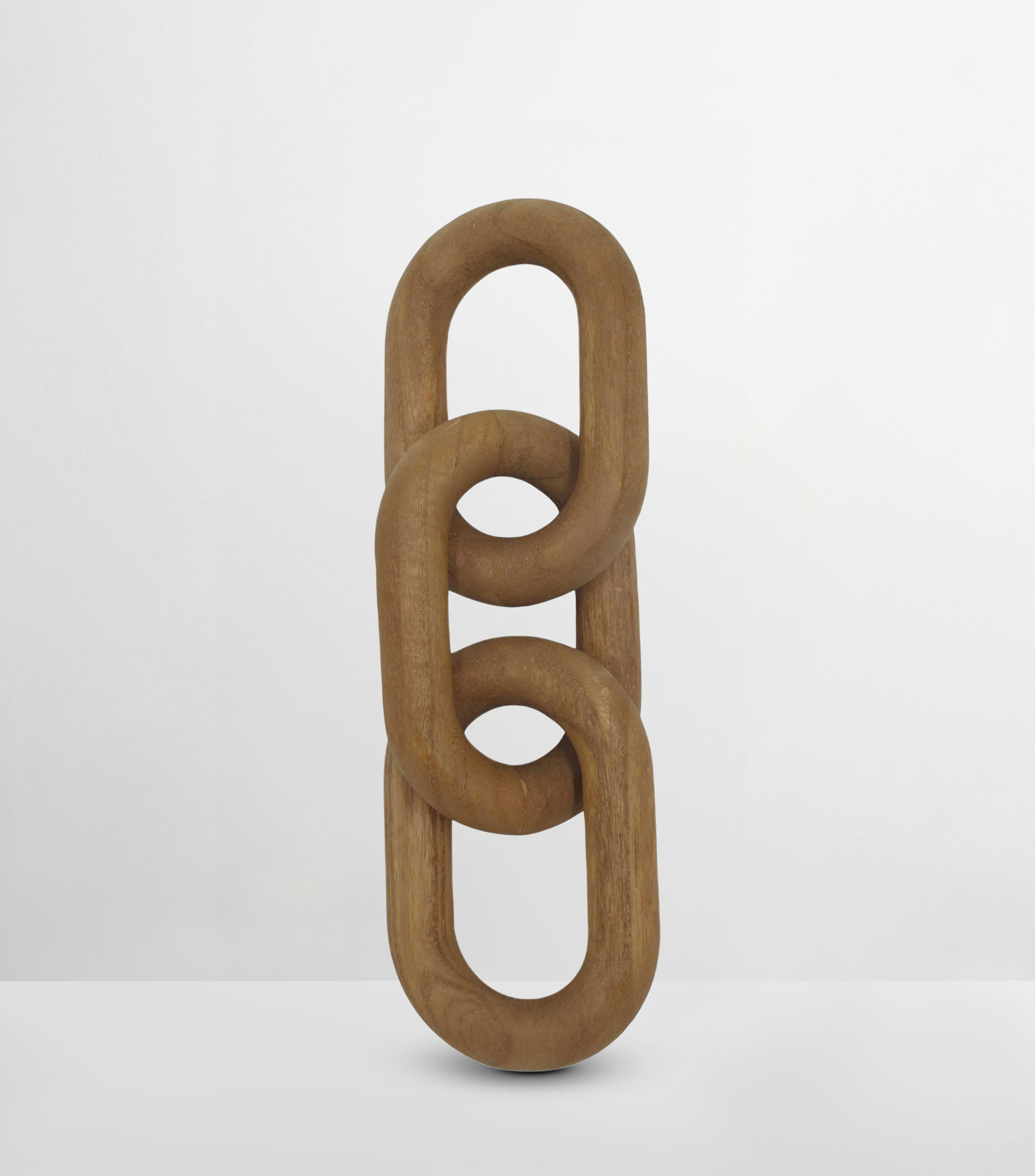 Figura decorativa 3 Eslabones Selene café en madera