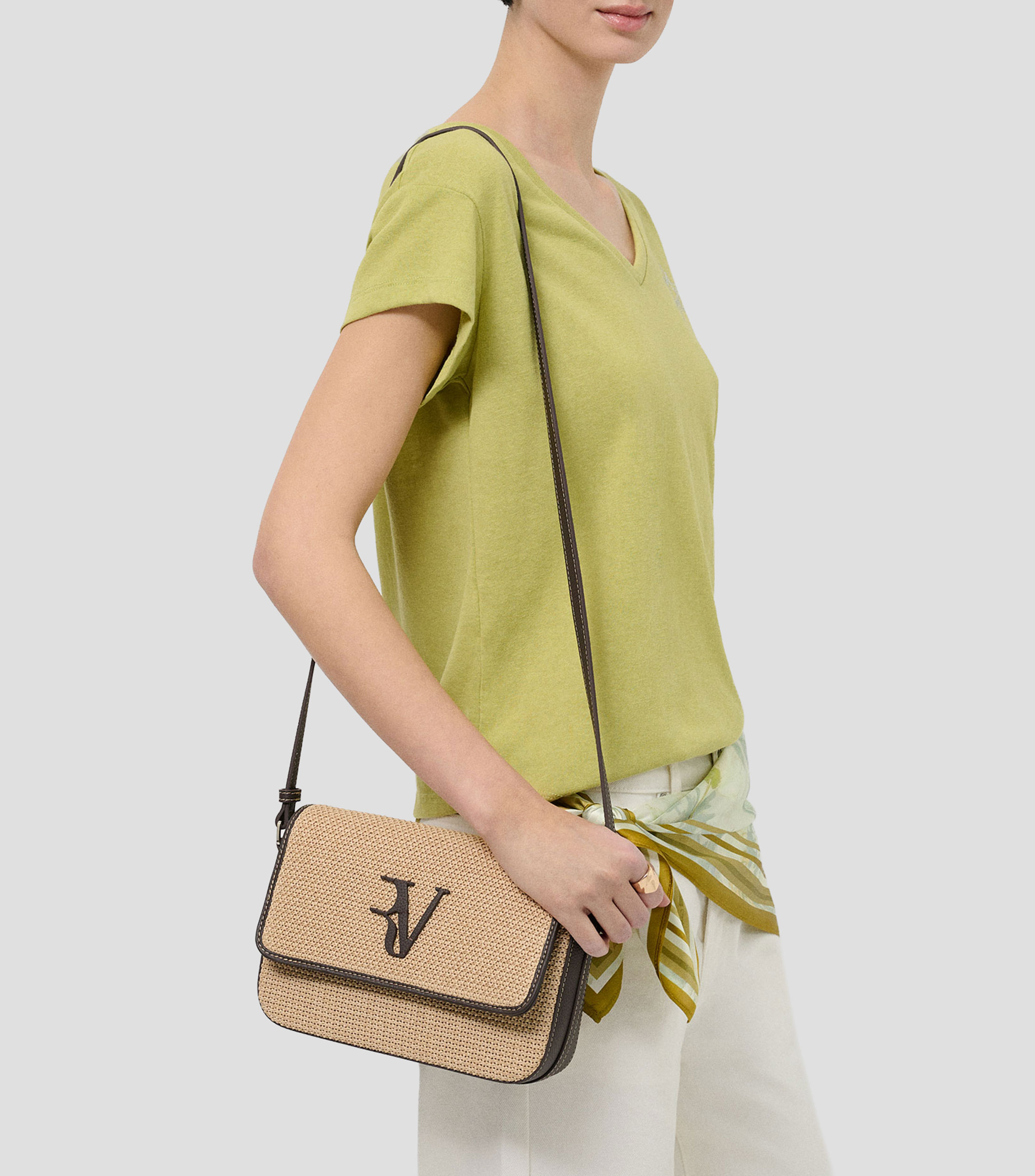 Bolsa crossbody beige en piel Vera Lisa Mujer