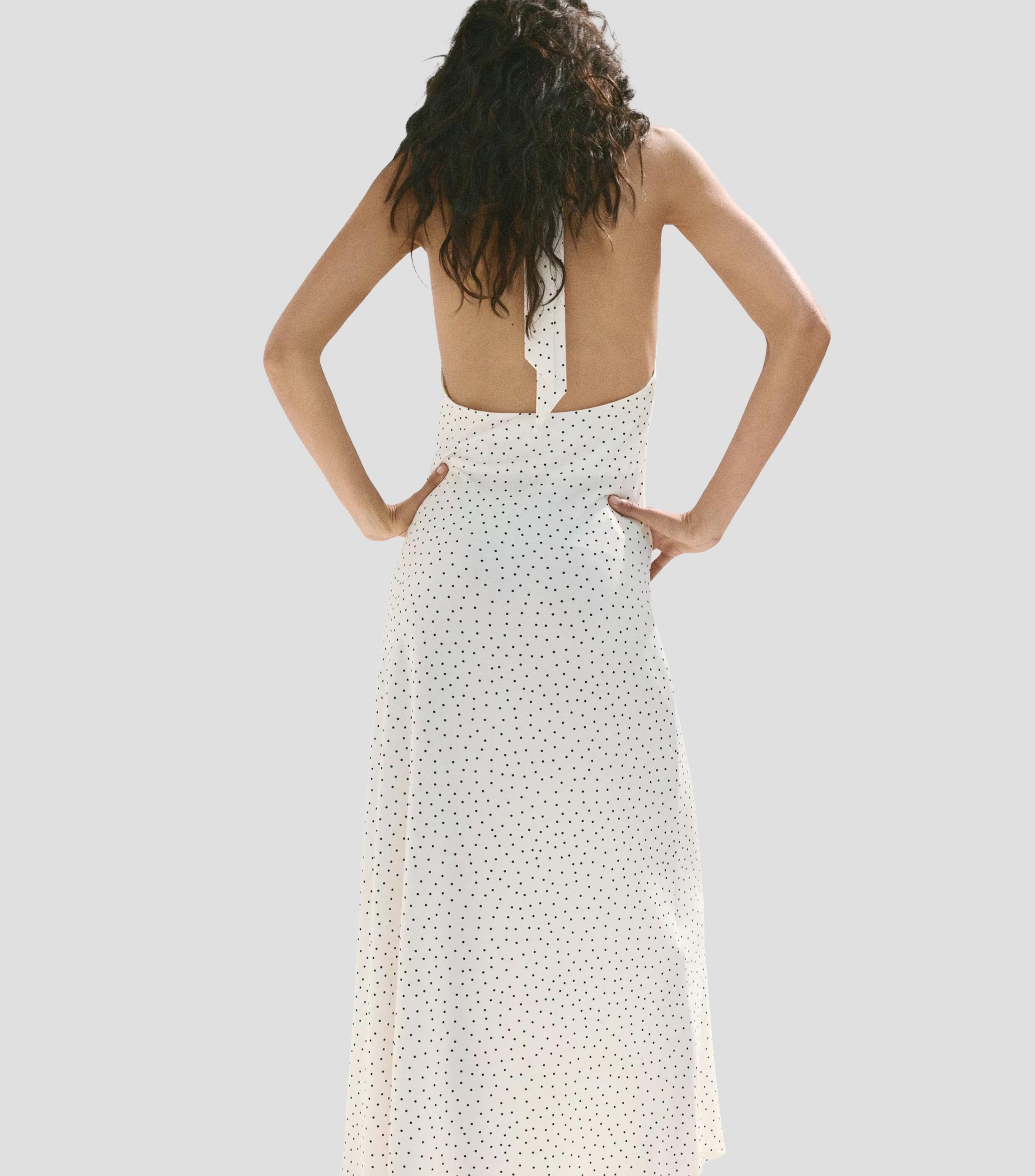 Vestido casual largo con estampado Mujer
