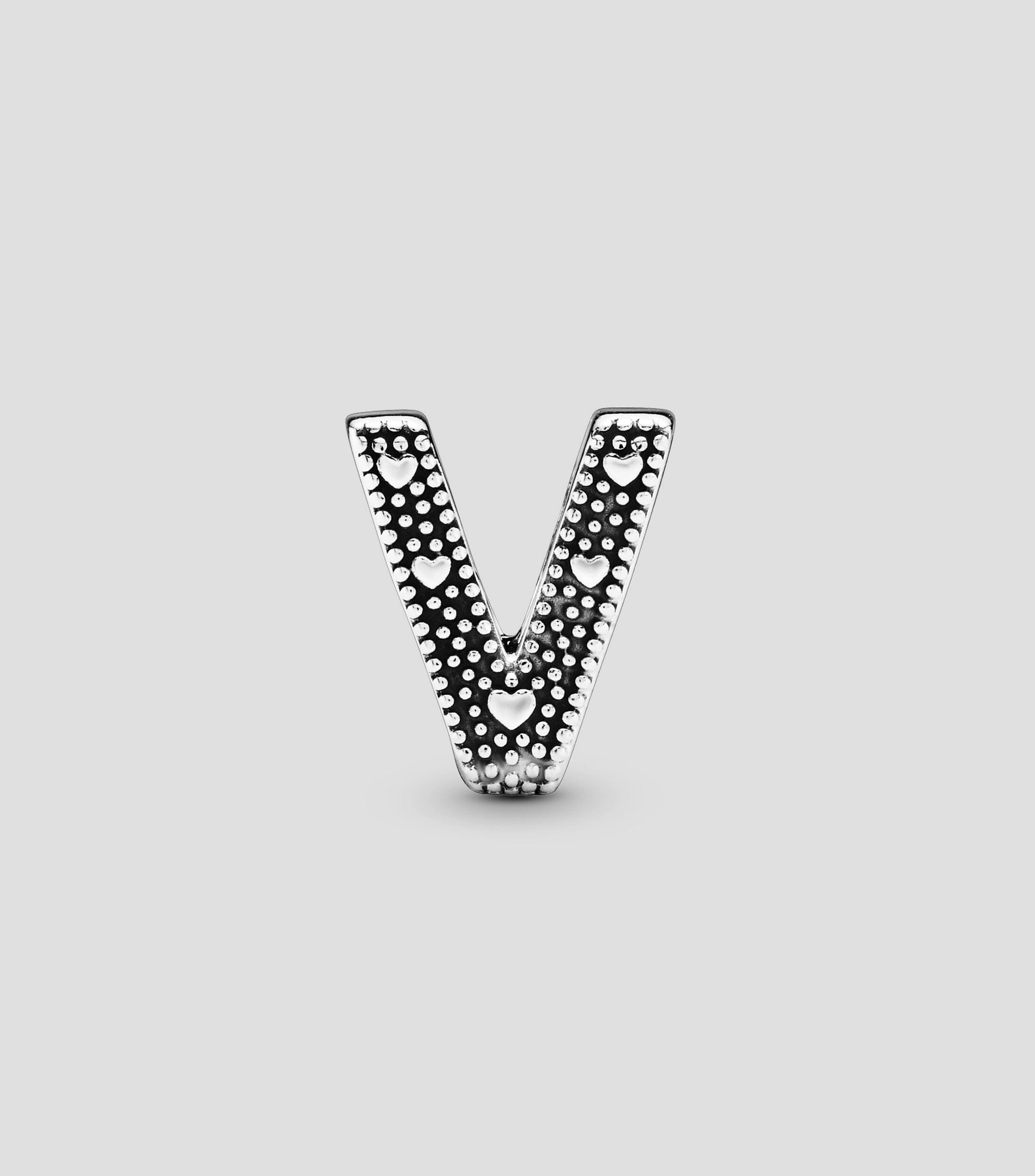 Charm Letra "V" en Plata Unisex