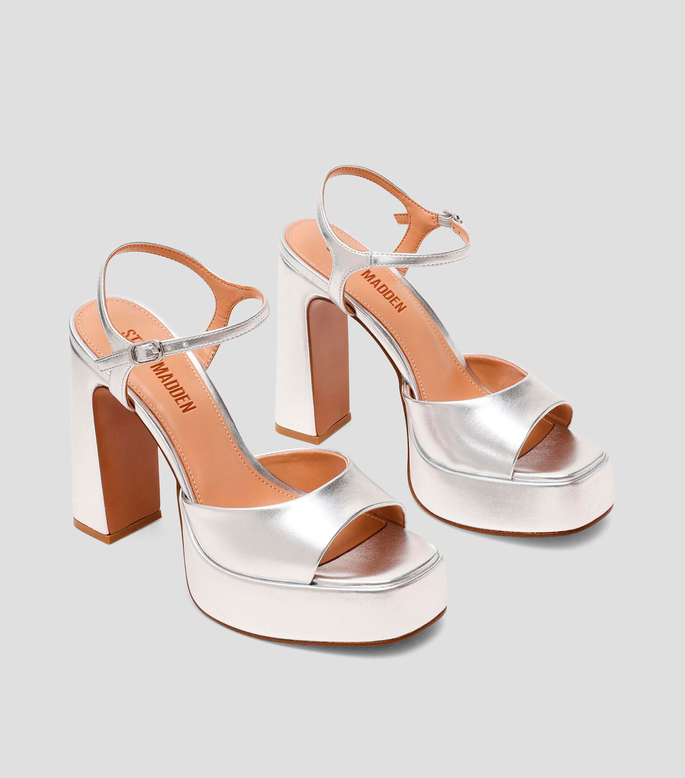 Sandalias con tacón alto cuadrado Mujer