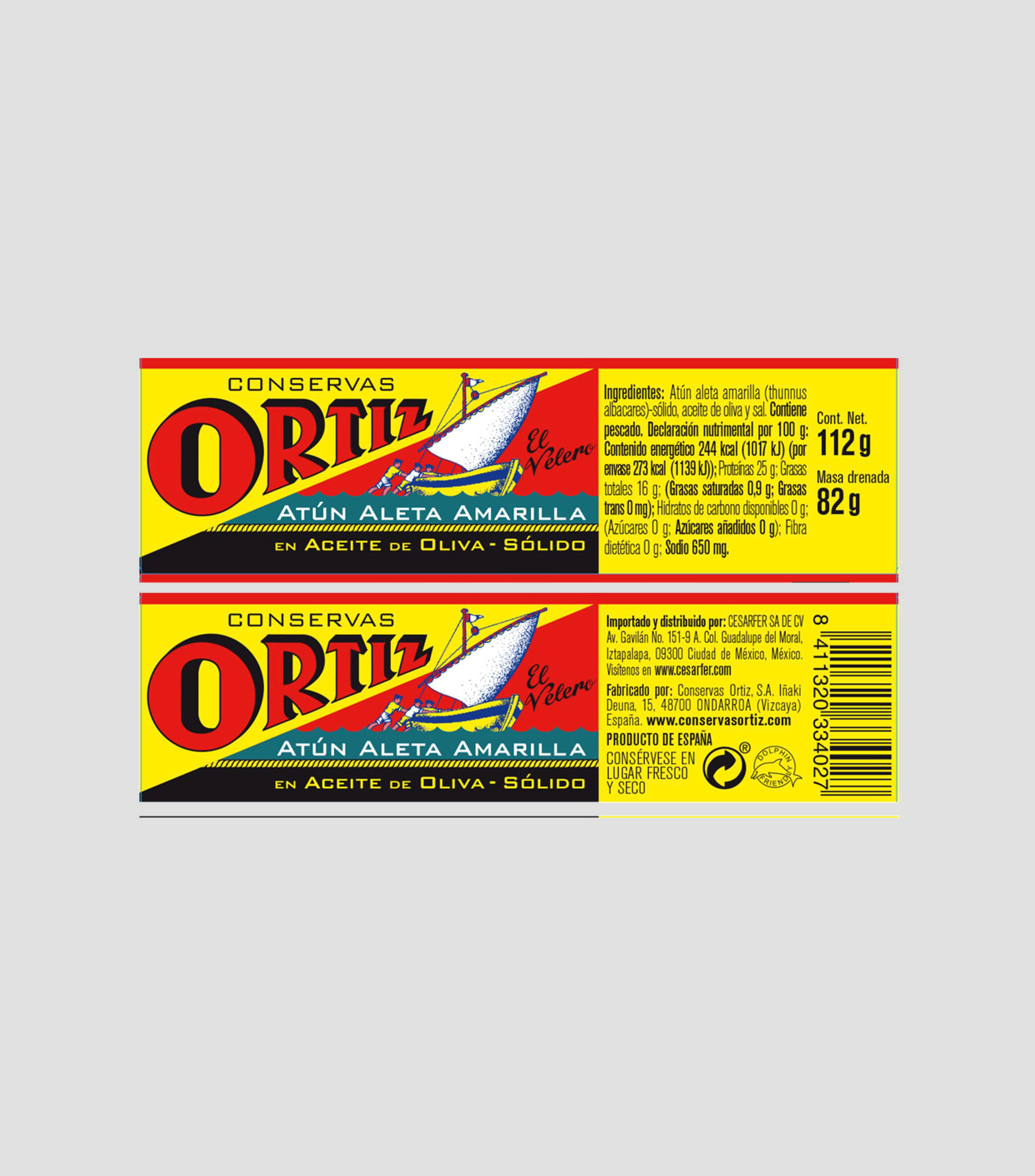 Atún Aleta Amarilla en Aceite de Oliva, 112 gr